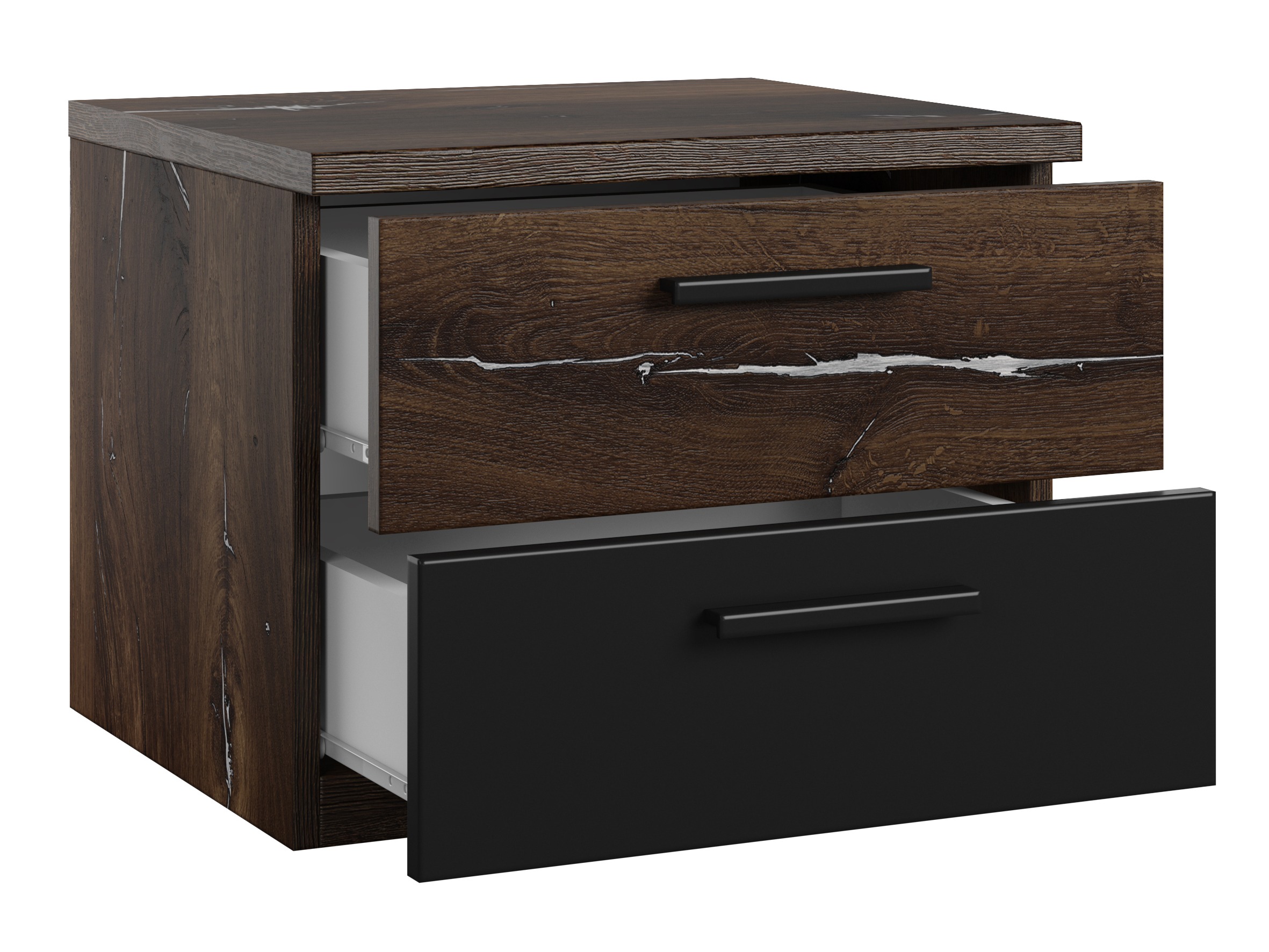 Noćni ormarić Felelie 101 (Tamus Flagstaf hrast + Srebrna)