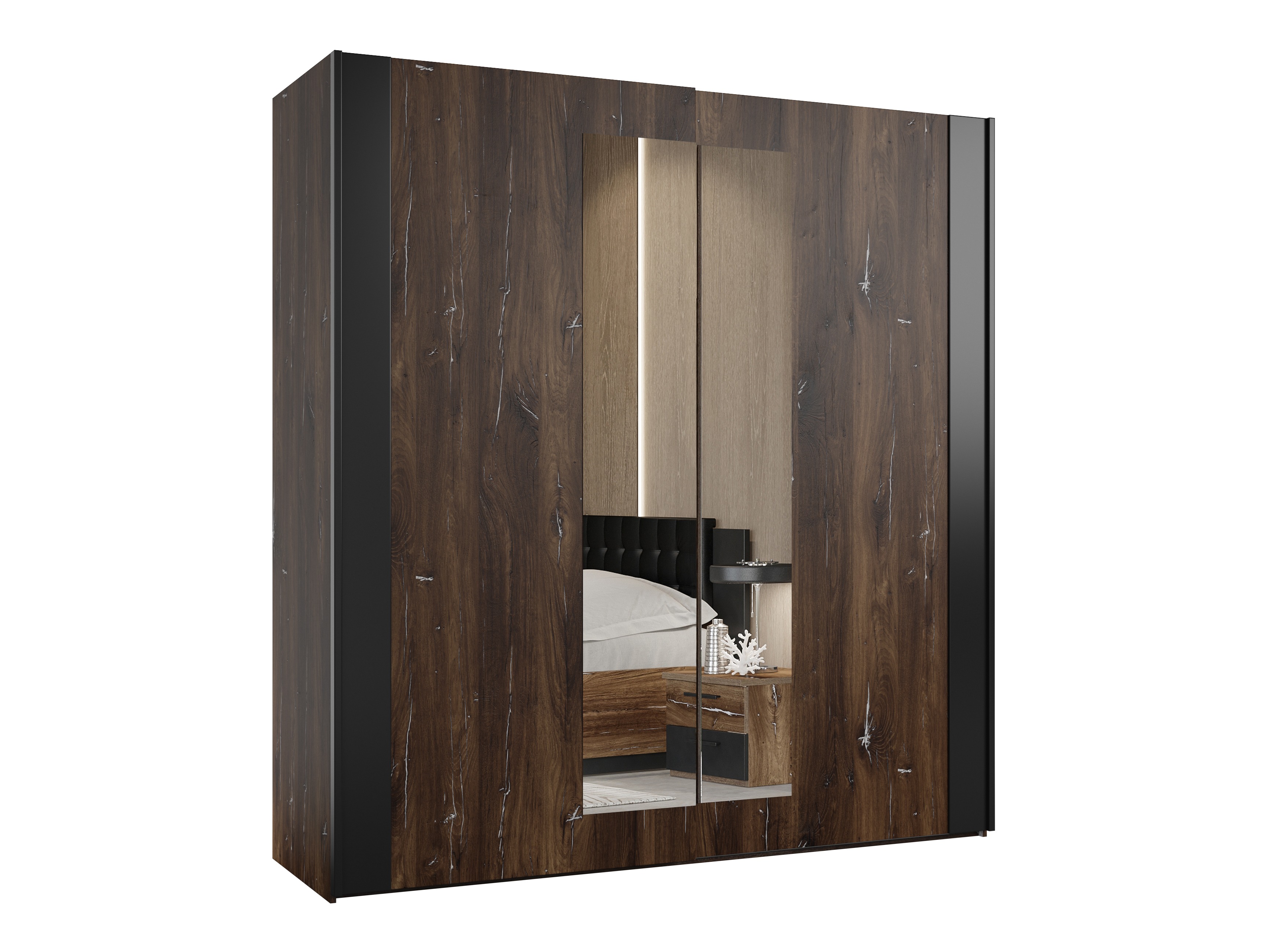 Ormar Felelie 100 (Tamni Flagstaf hrast + Srebrna)