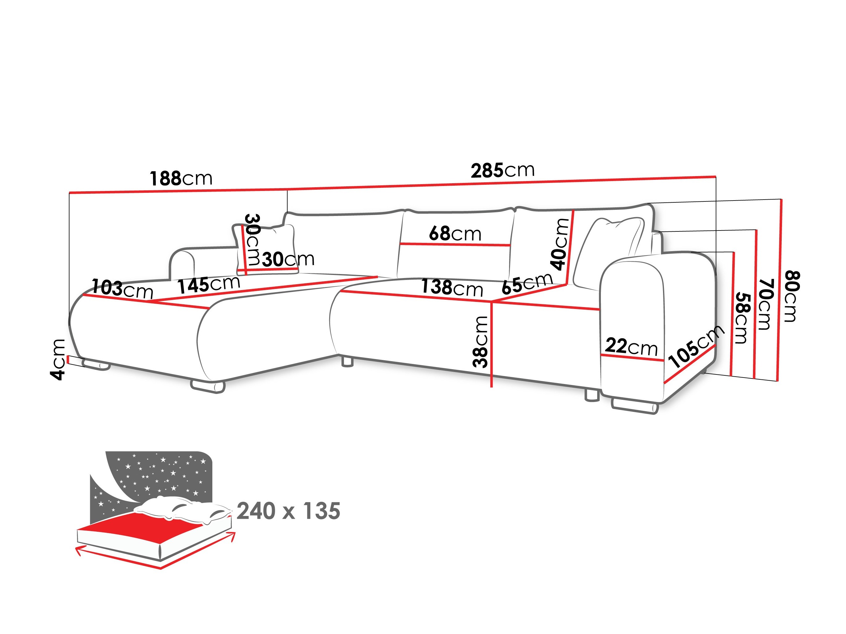 Ugaona sofa Comfivo 410 (Taro 57)