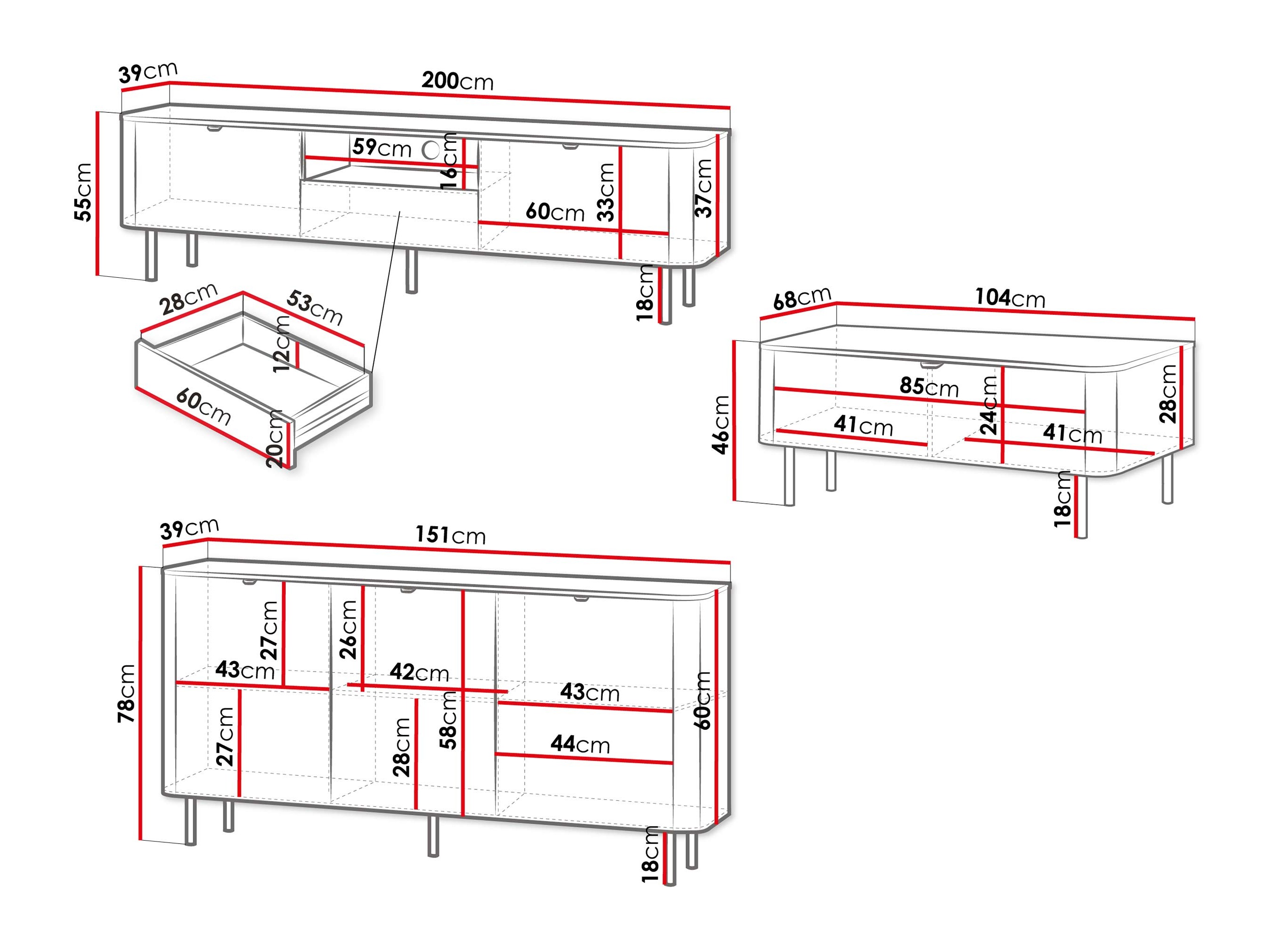 Set za dnevnu sobu Tebeni 104