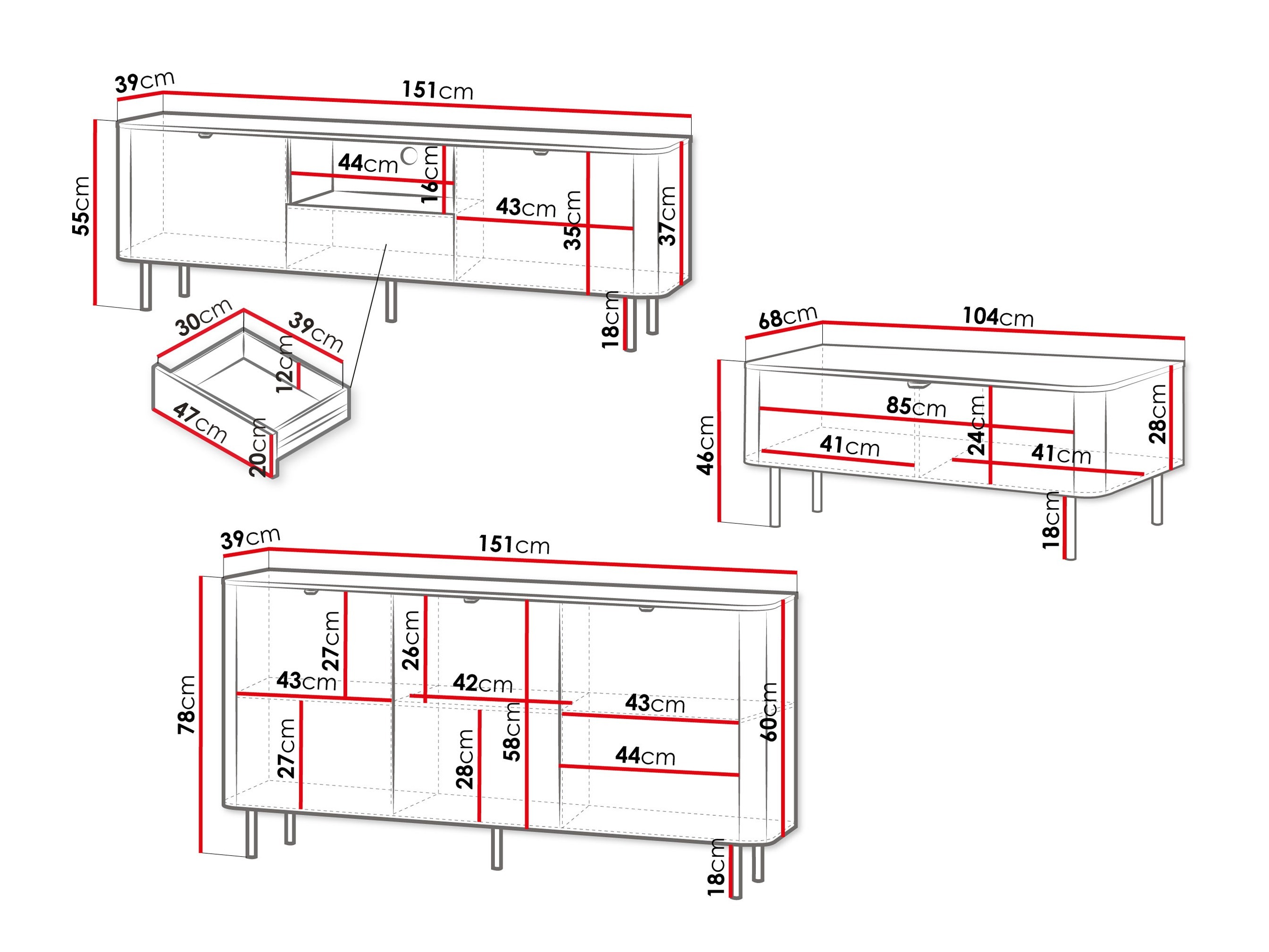 Set za dnevnu sobu Tebeni 105
