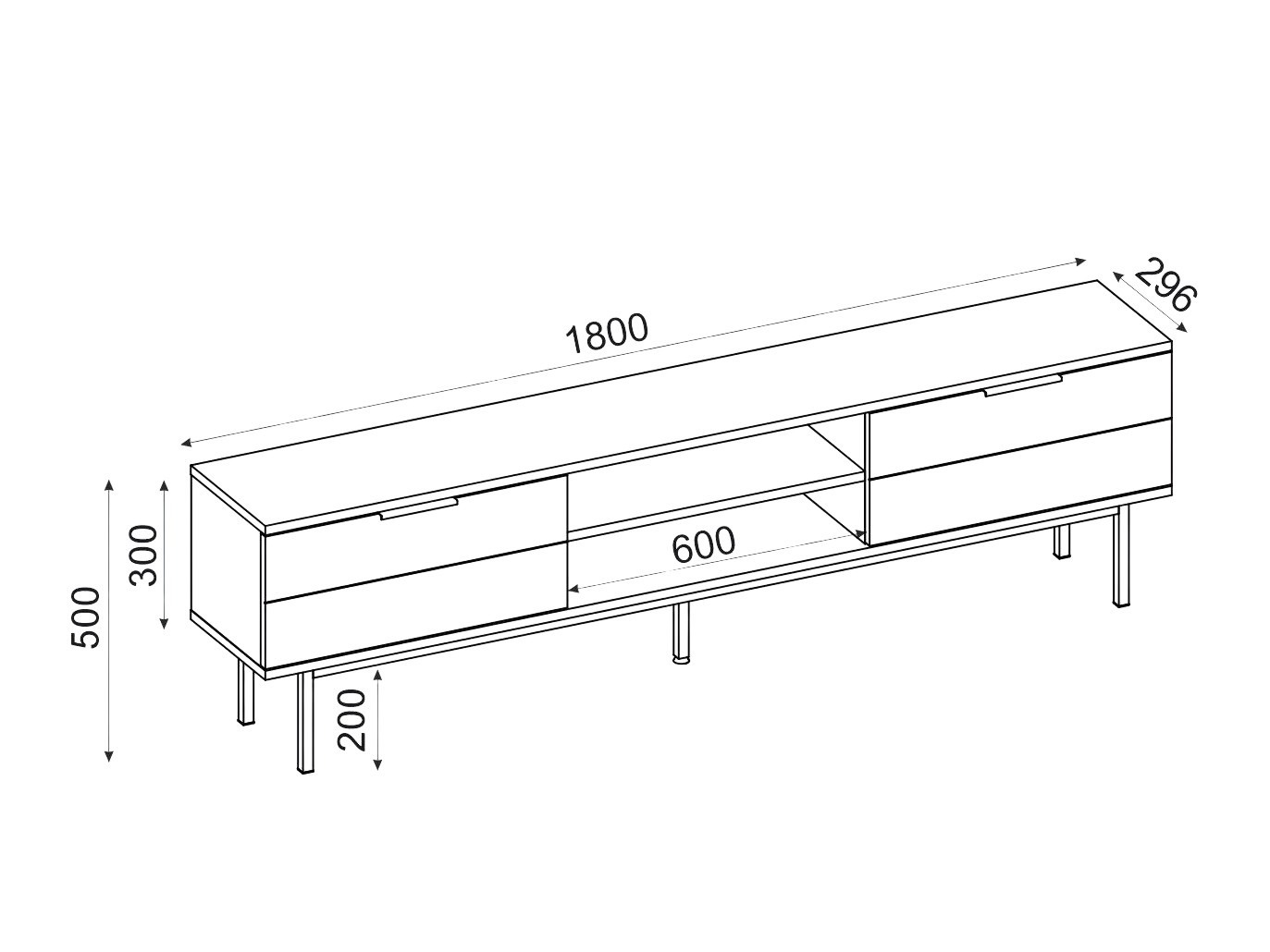 TV komoda Kailua 2540 (Hrast)