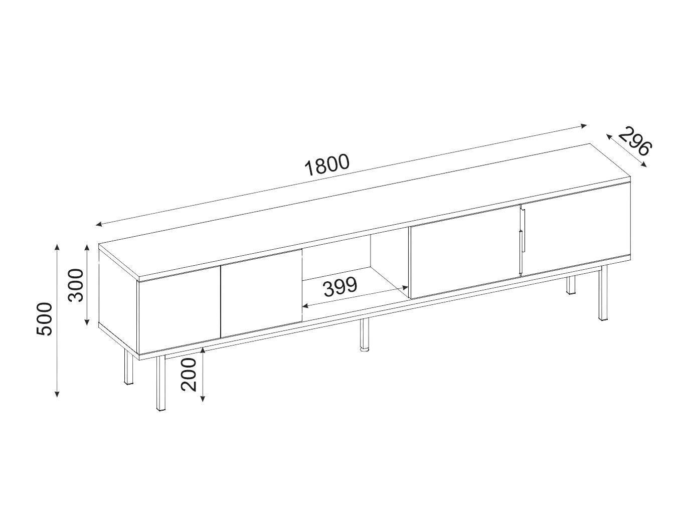 TV komoda Kailua 2541 (Hrast)