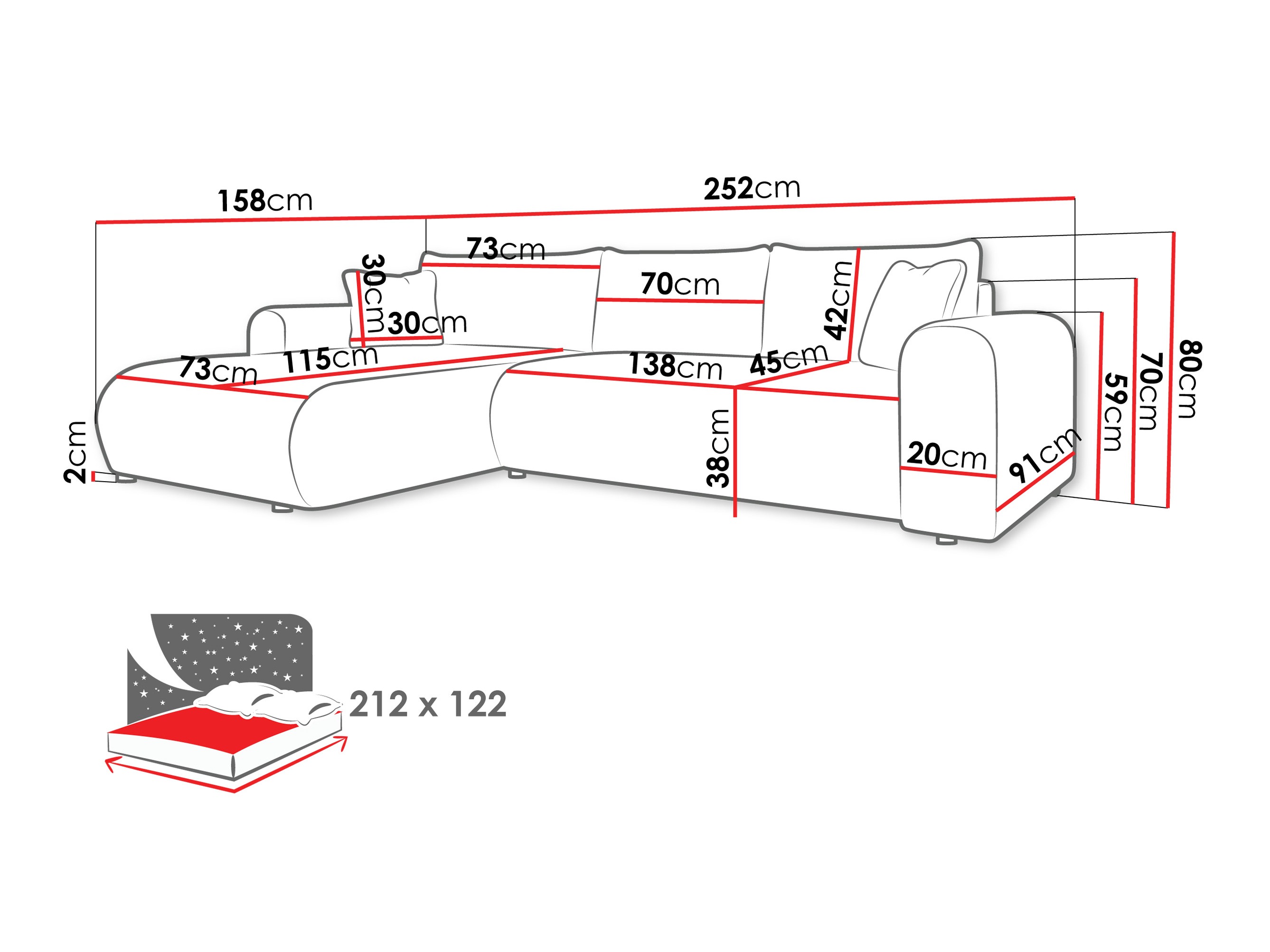 Ugaona sofa Comfivo 449 (Clara 215.10)