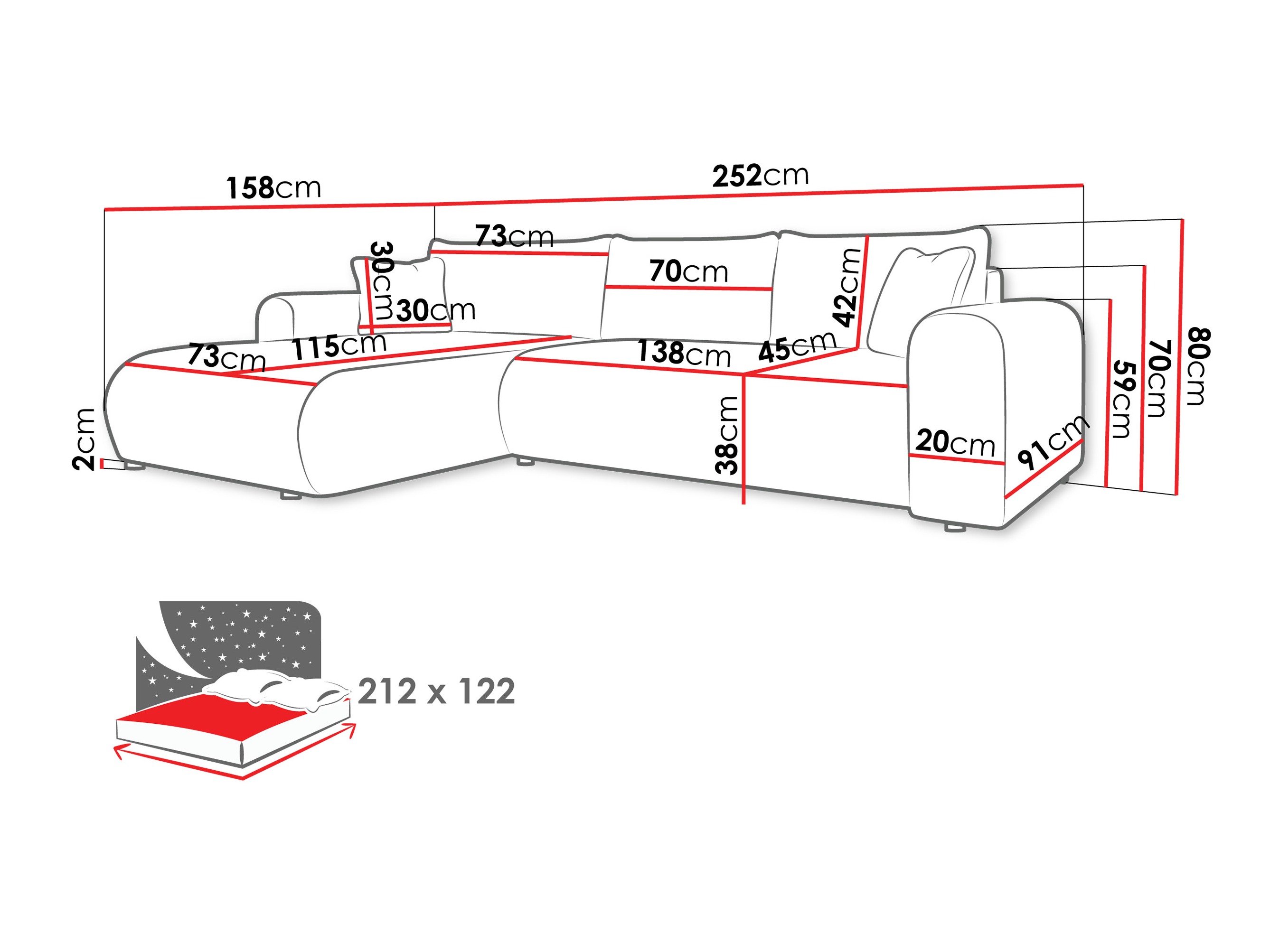 Ugaona sofa Comfivo 449 (Poso 14)