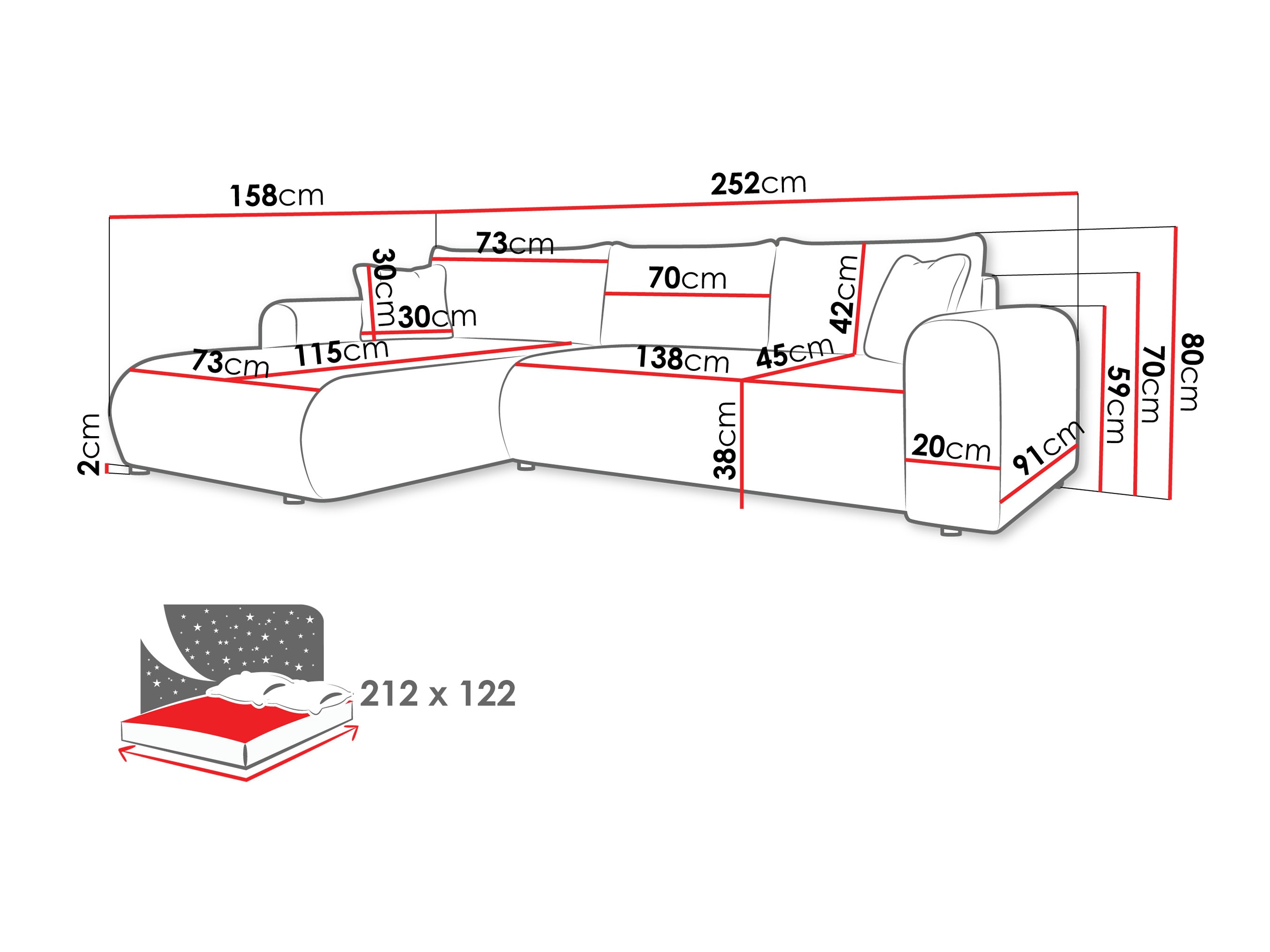 Ugaona sofa Comfivo 449 (Trilla 222.07)