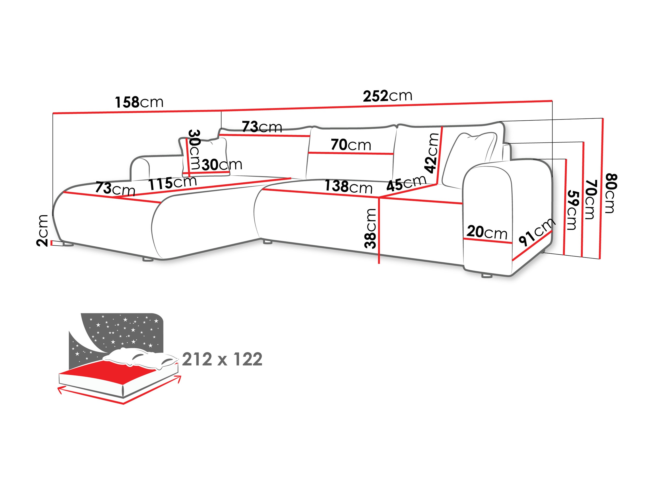 Ugaona sofa Comfivo 449 (Wave 05)