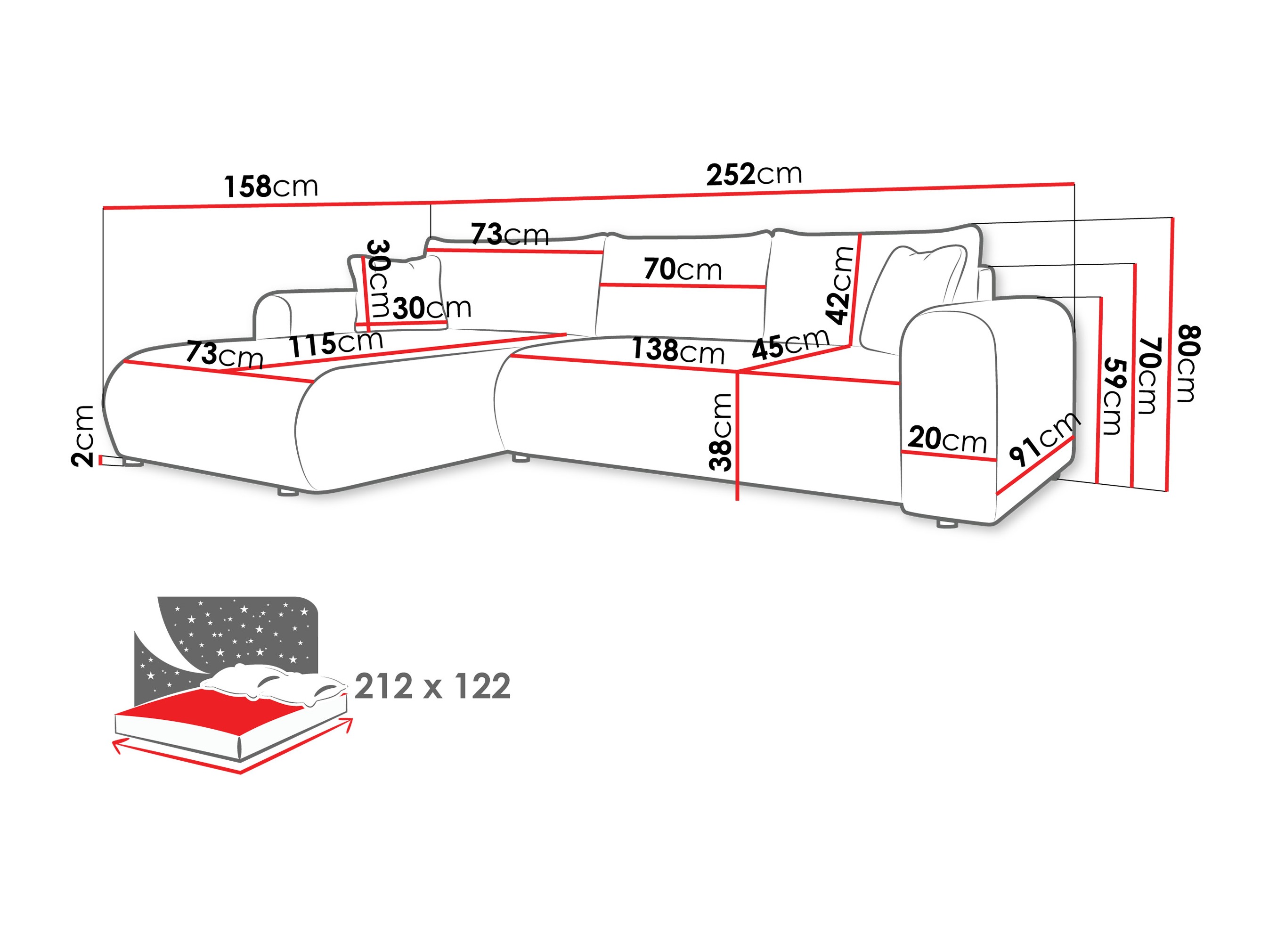 Ugaona sofa Comfivo 449 (Wave 15)