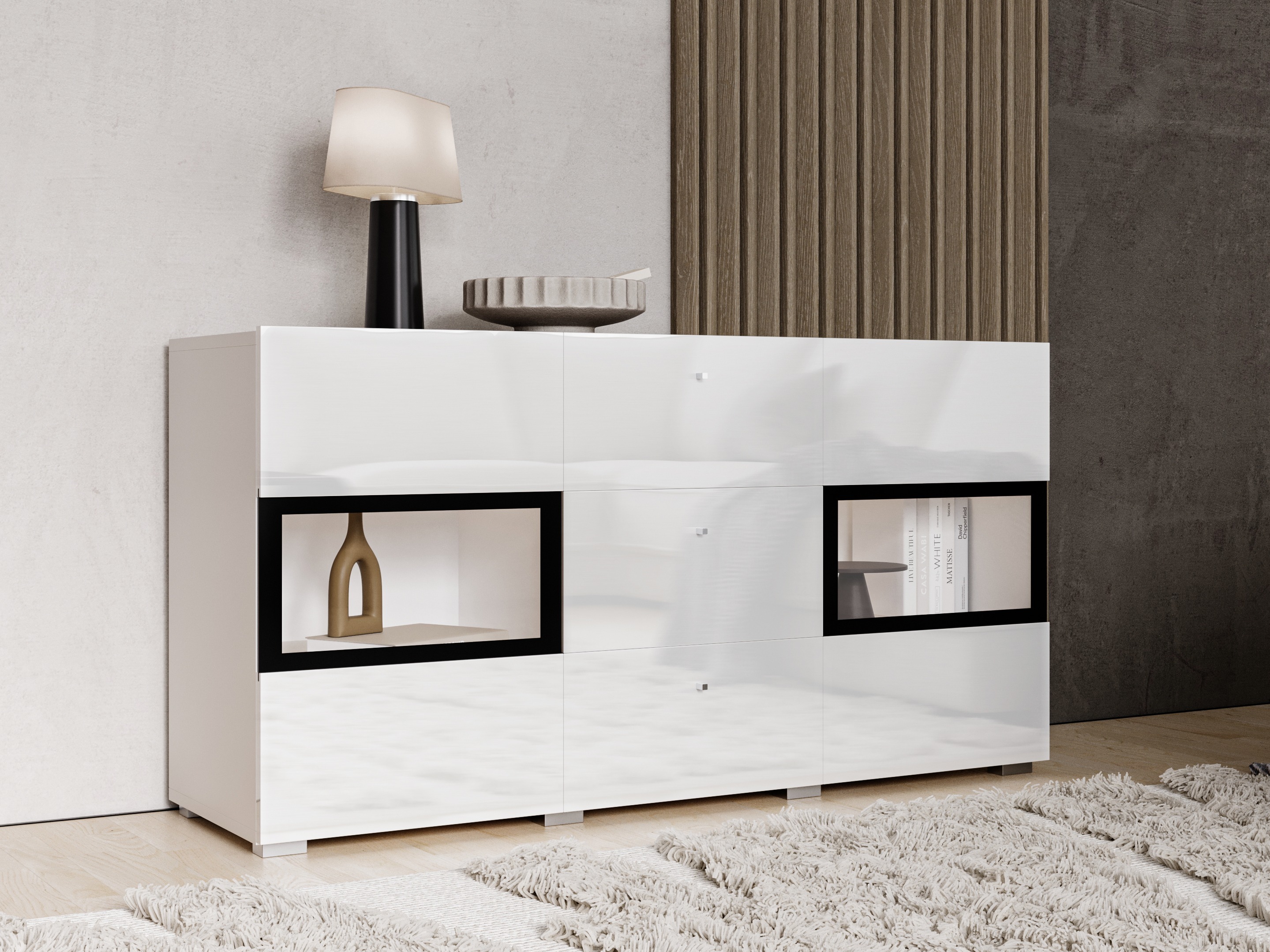 Komoda Serodeu 101 (Belo + Sjajno belo)