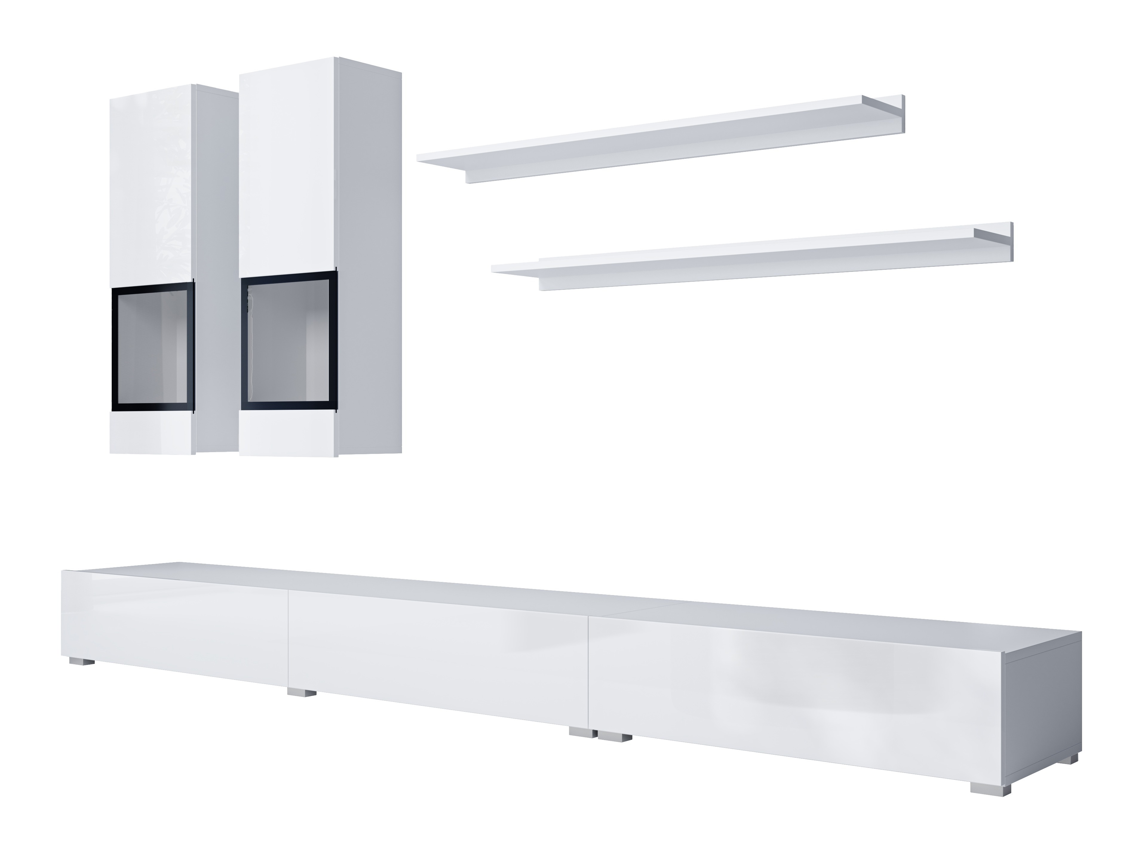 Set za dnevnu sobu Serodeu 100 (Belo + Sjajno belo)