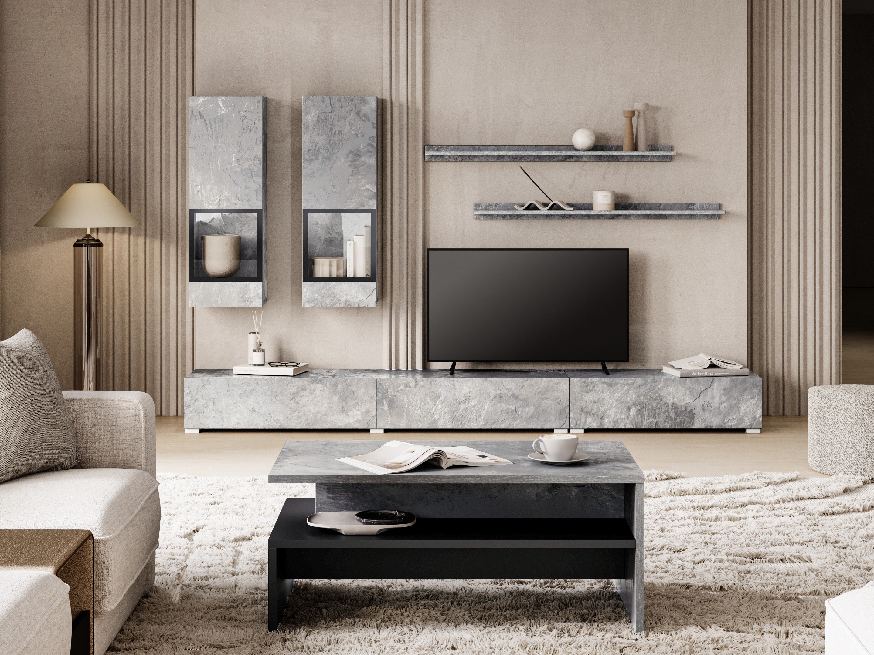 Set za dnevnu sobu Serodeu 100 (Boja betona)