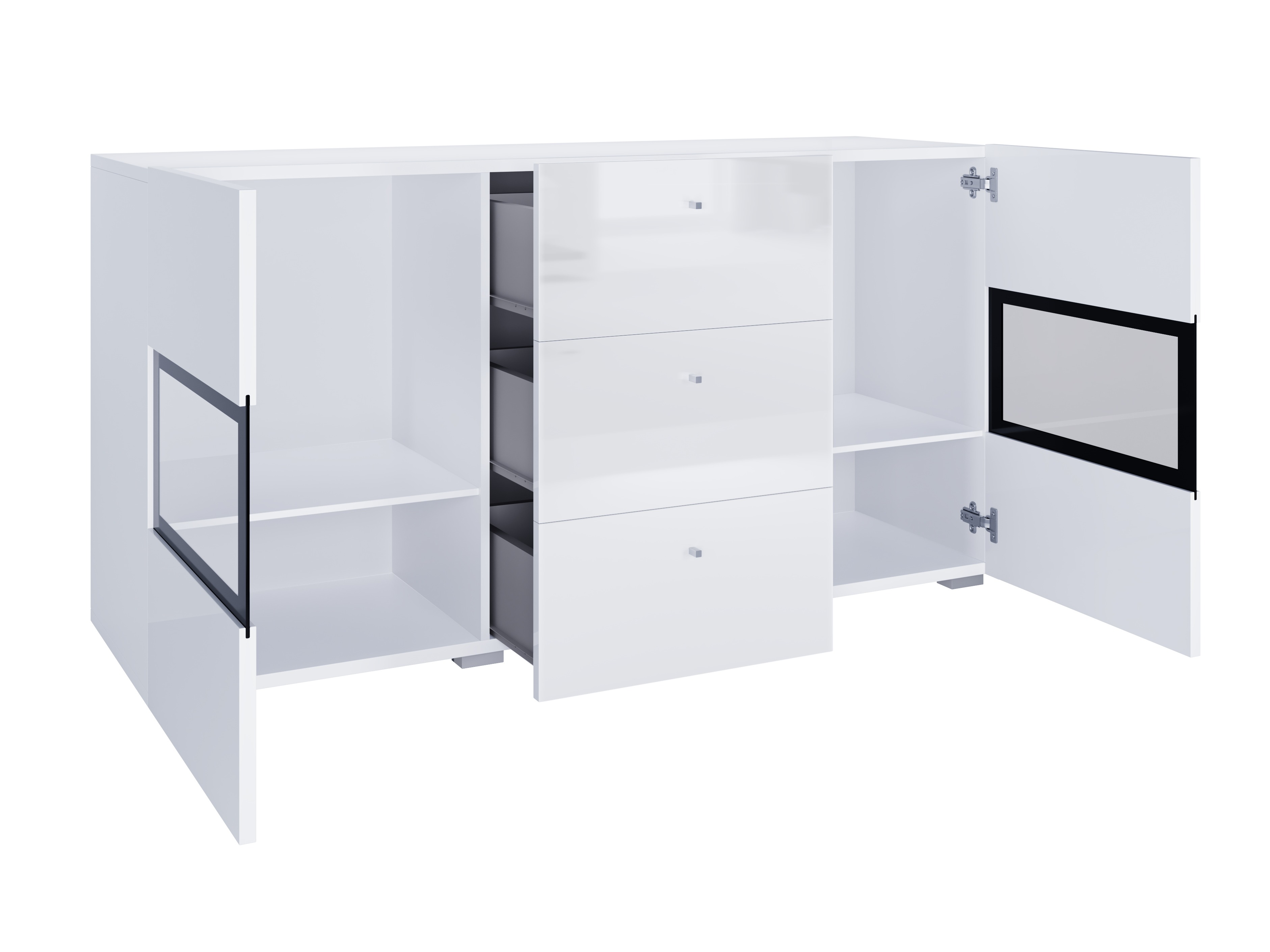 Set za dnevnu sobu Serodeu 106 (Belo + Sjajno belo)