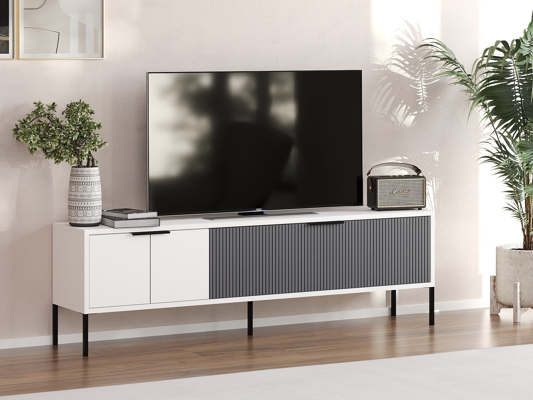 TV komoda Kailua 2550 (Belo + Antracit)