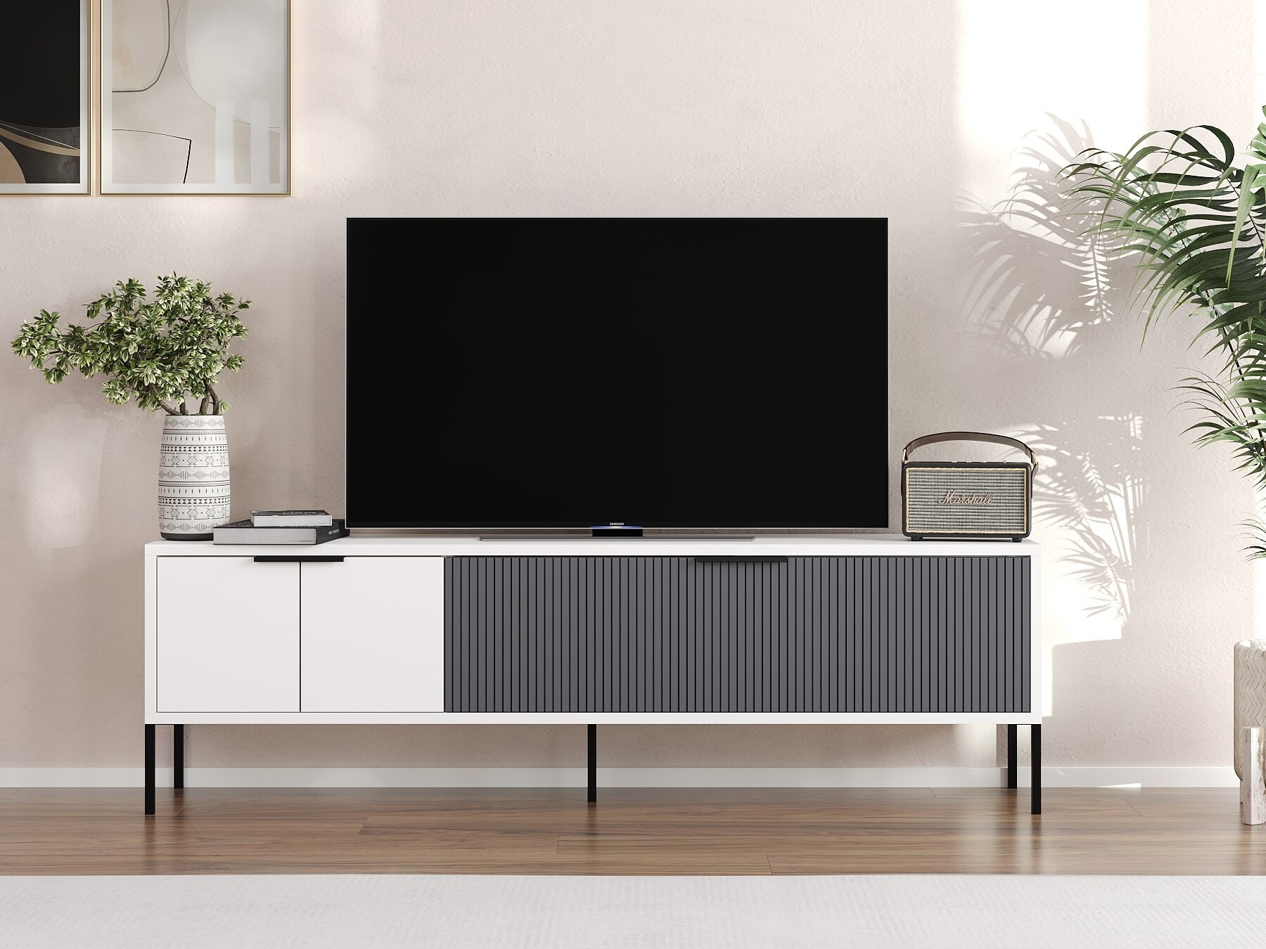 TV komoda Kailua 2550 (Belo + Antracit)
