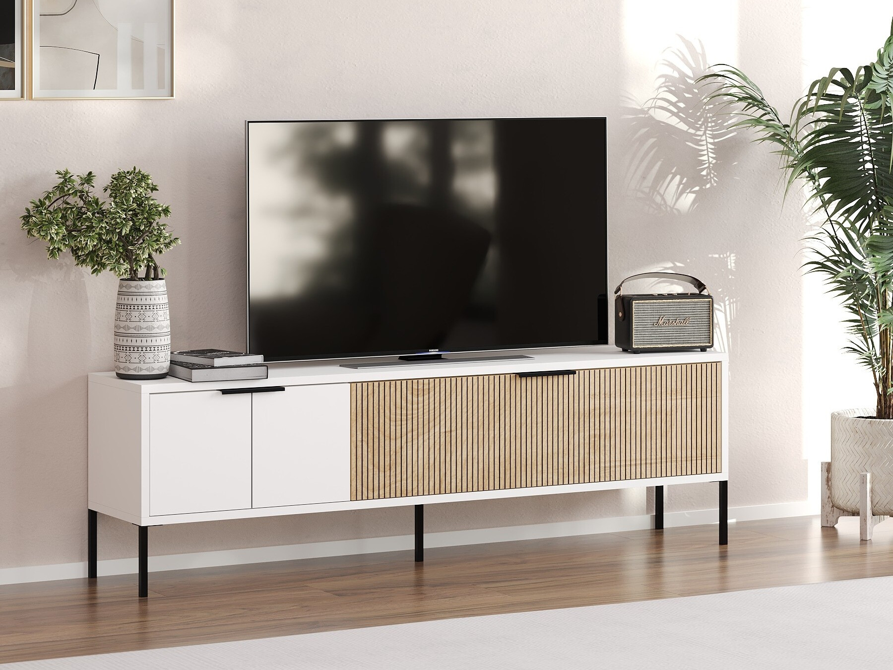 TV komoda Kailua 2550 (Belo + Hrast)