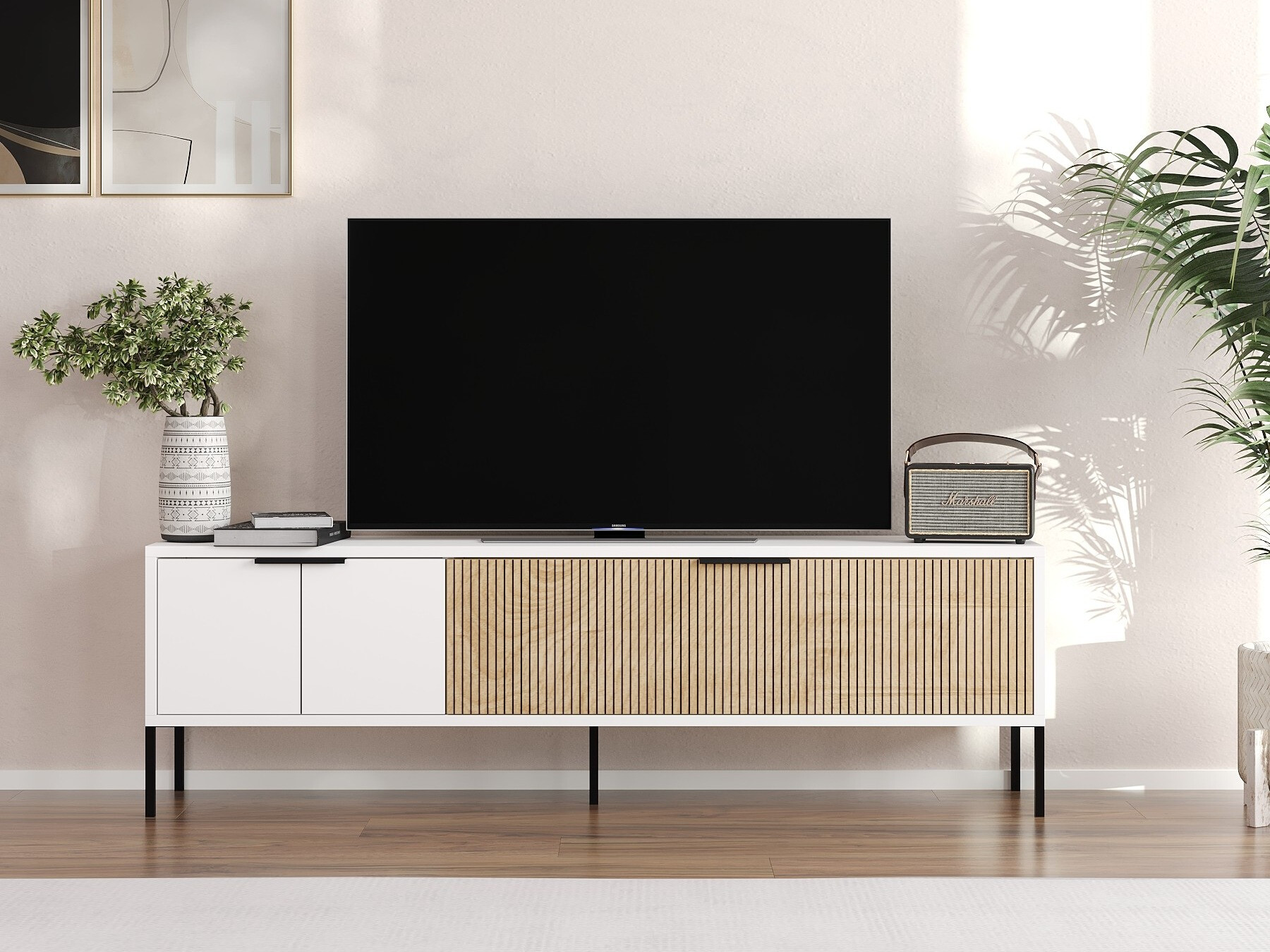 TV komoda Kailua 2550 (Belo + Hrast)