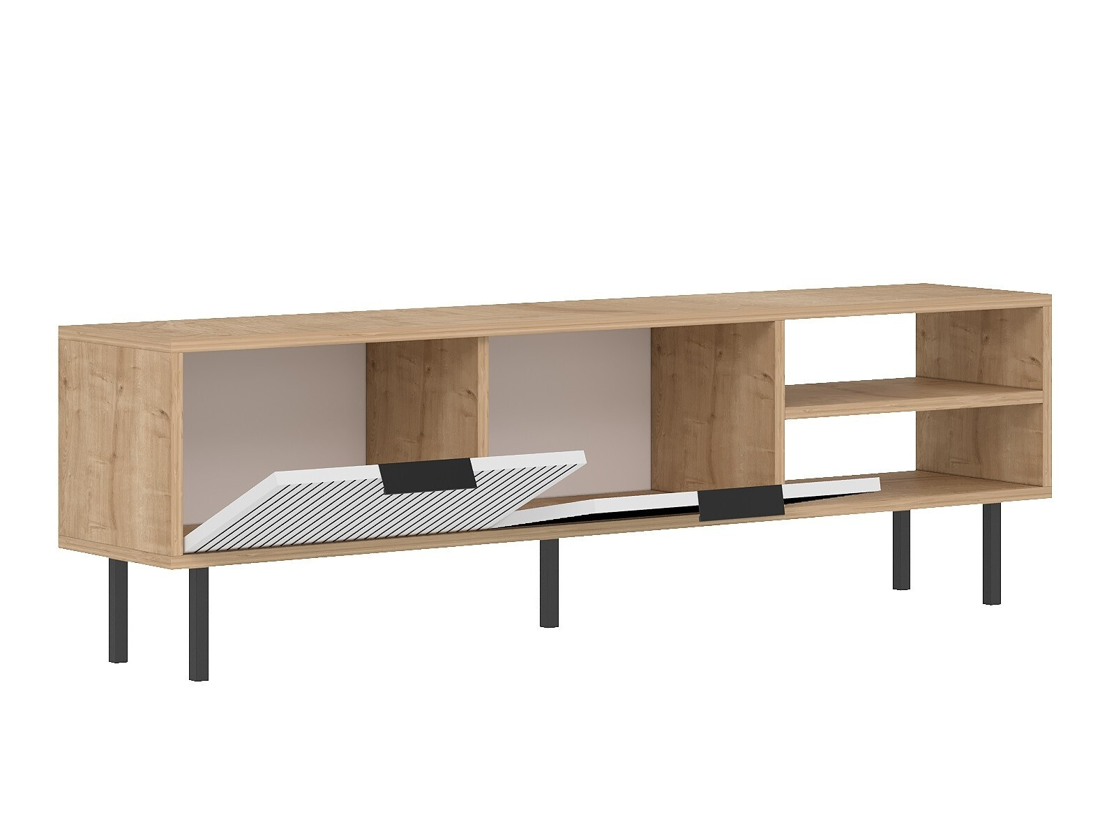 TV komoda Kailua 2555 (Belo + Hrast)