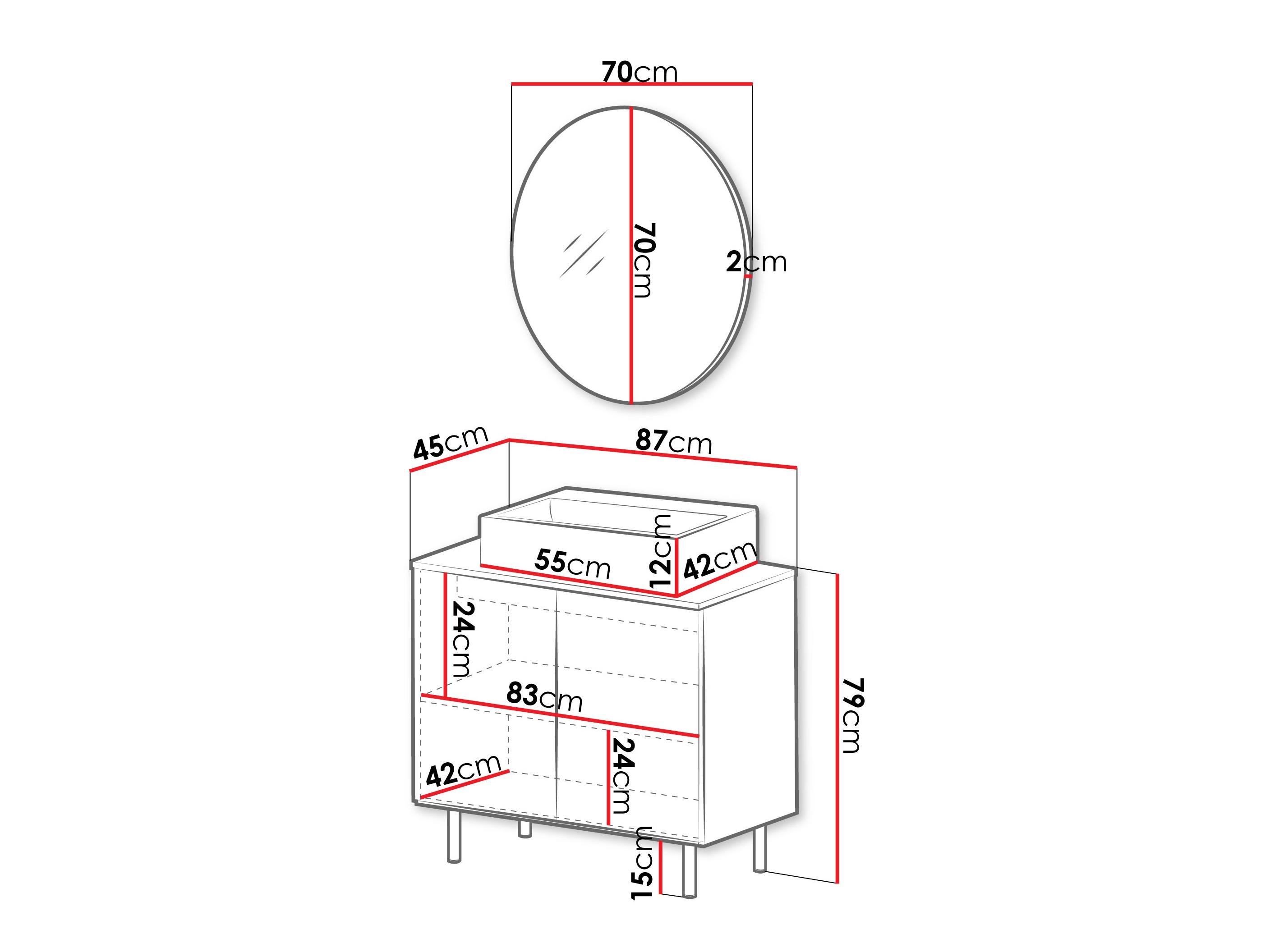 Set za kupatilo Virdomi 109 (Crno)