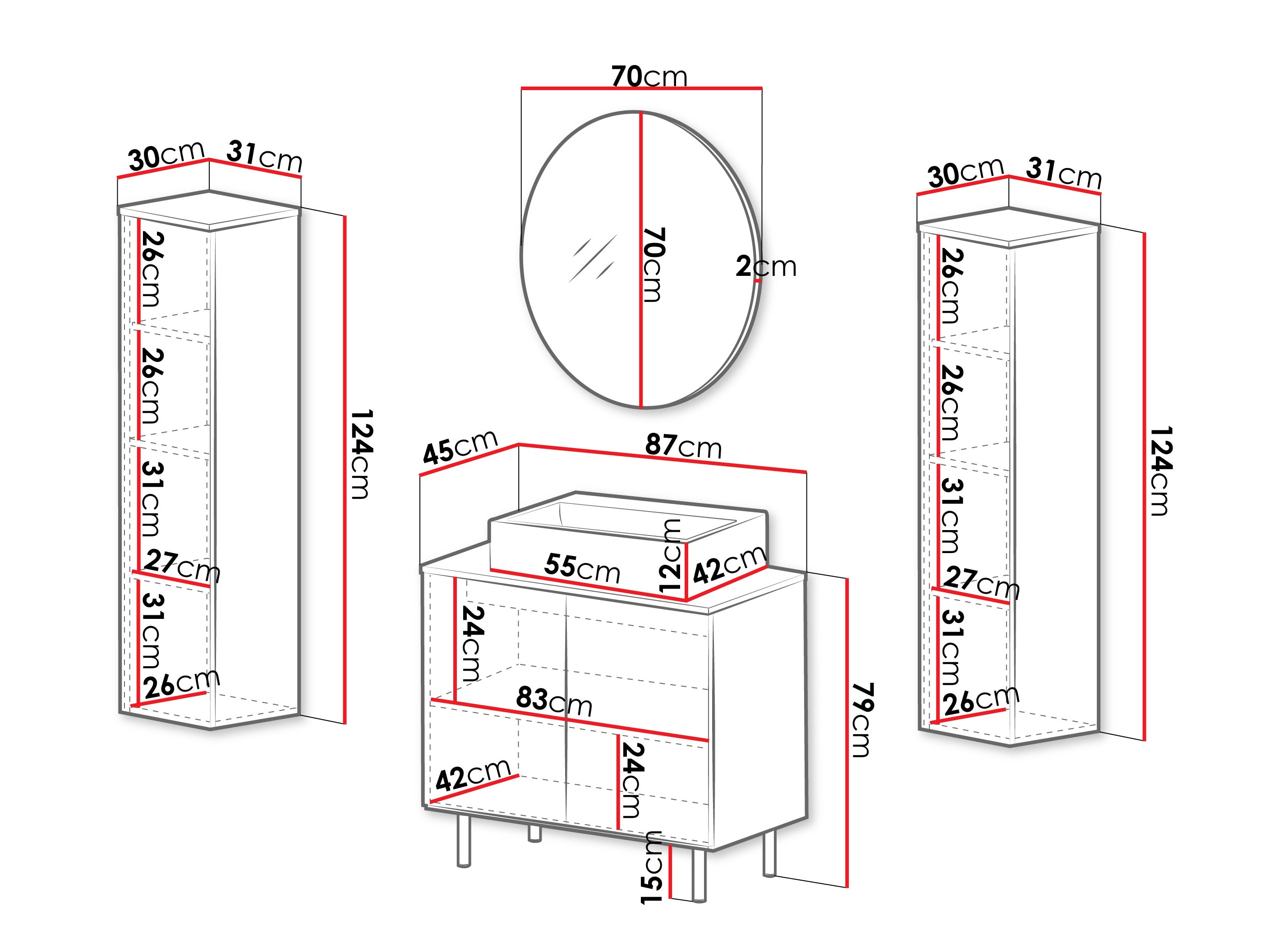 Set za kupatilo Virdomi 112 (Crno)