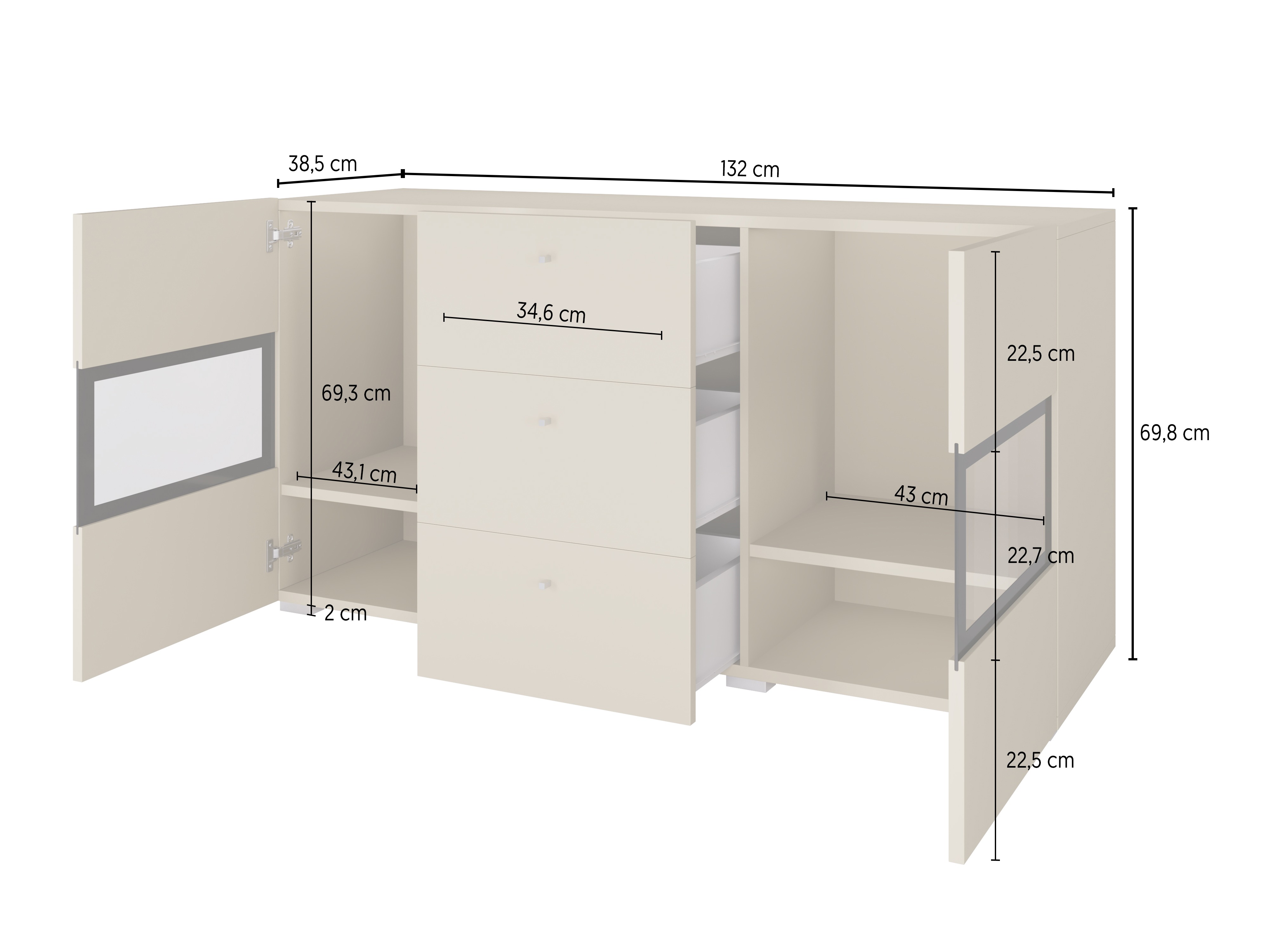 Komoda Serodeu 101 (Belo + Sjajno belo)