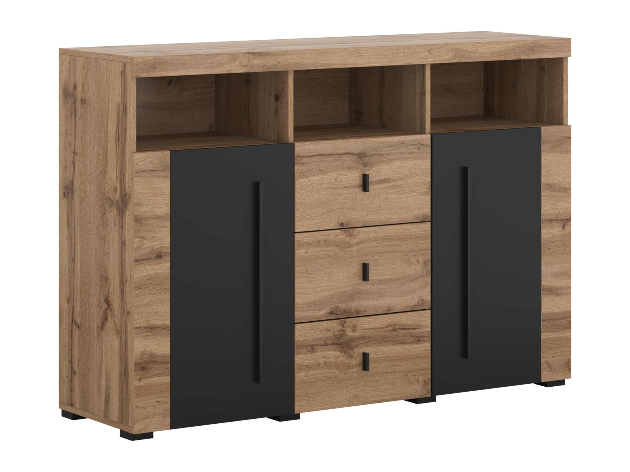 Komoda Sorciro 101 (Crno + Hrast Votan)