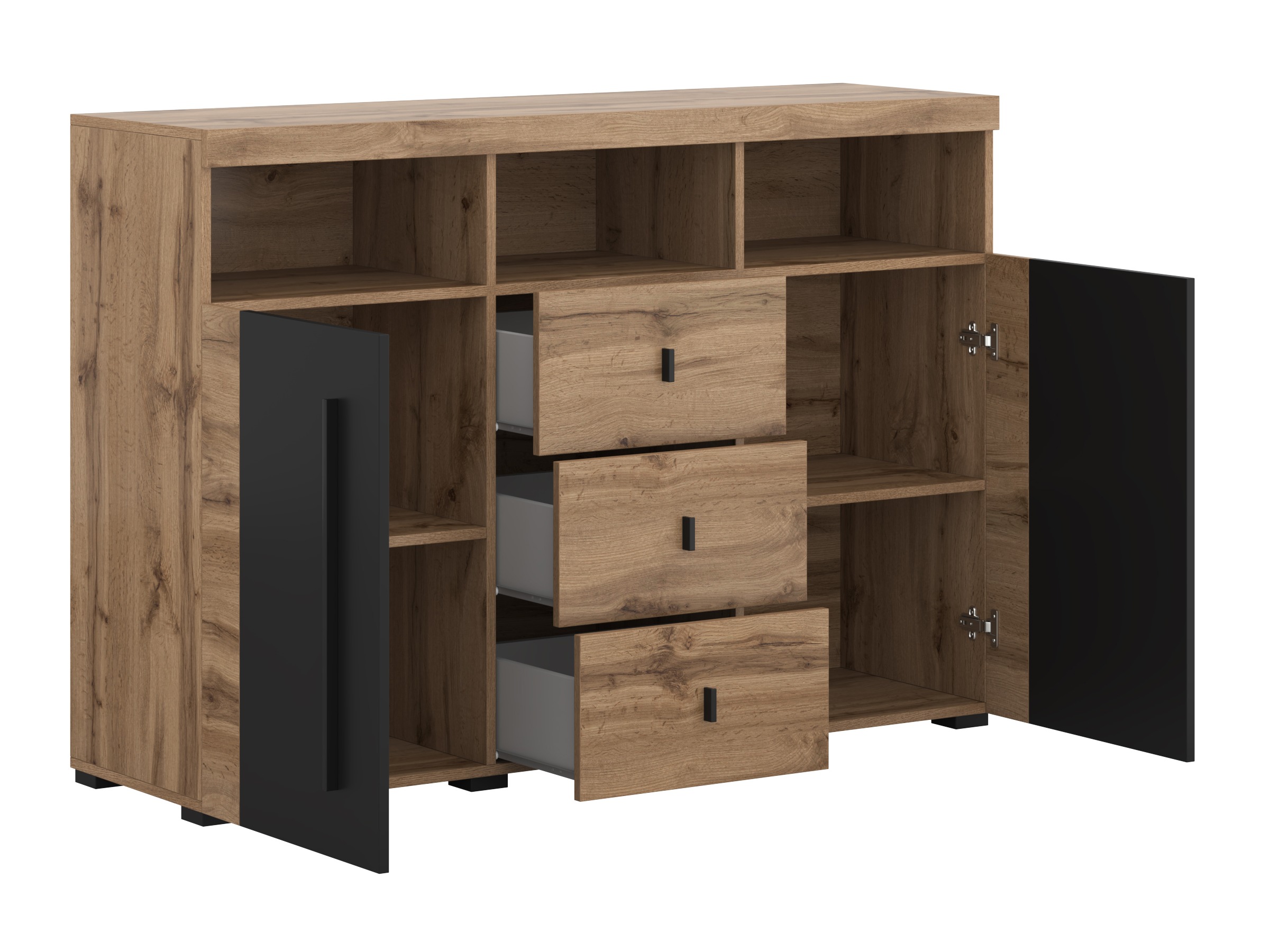 Komoda Sorciro 101 (Crno + Вотан храст)