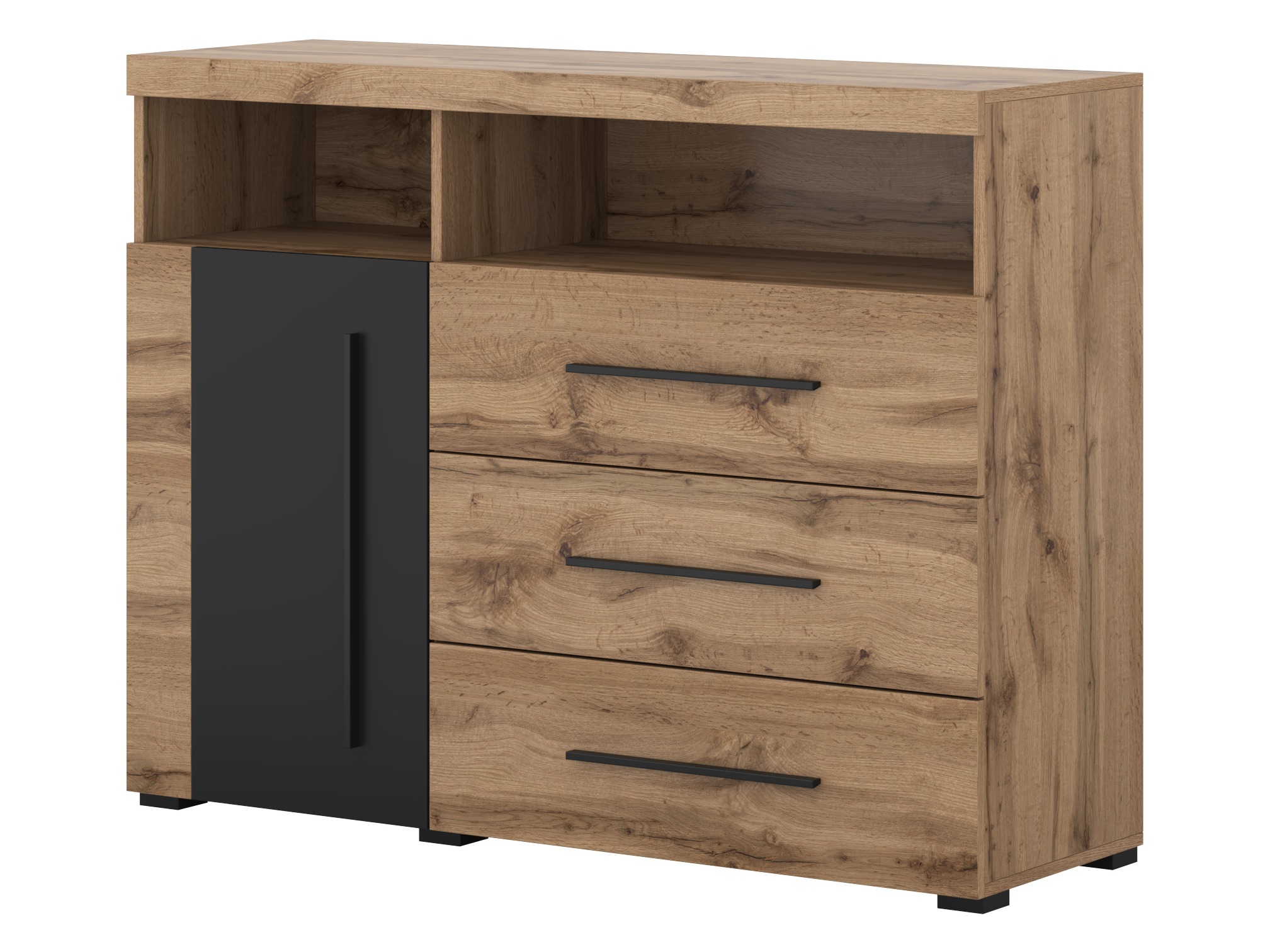 Komoda Sorciro 102 (Crno + Hrast Votan)