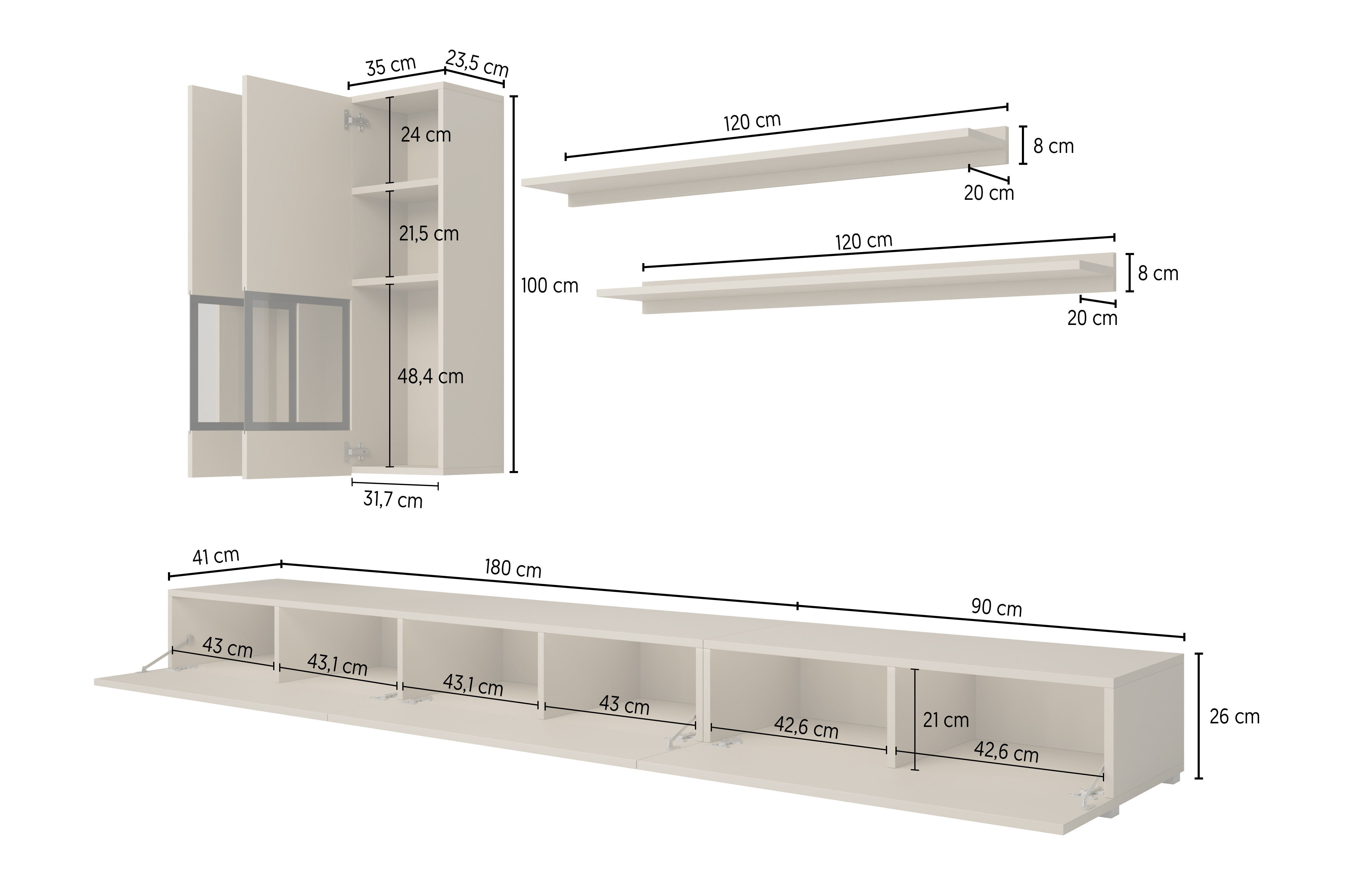 Set za dnevnu sobu Serodeu 100 (Orah + Tamno smeđa)