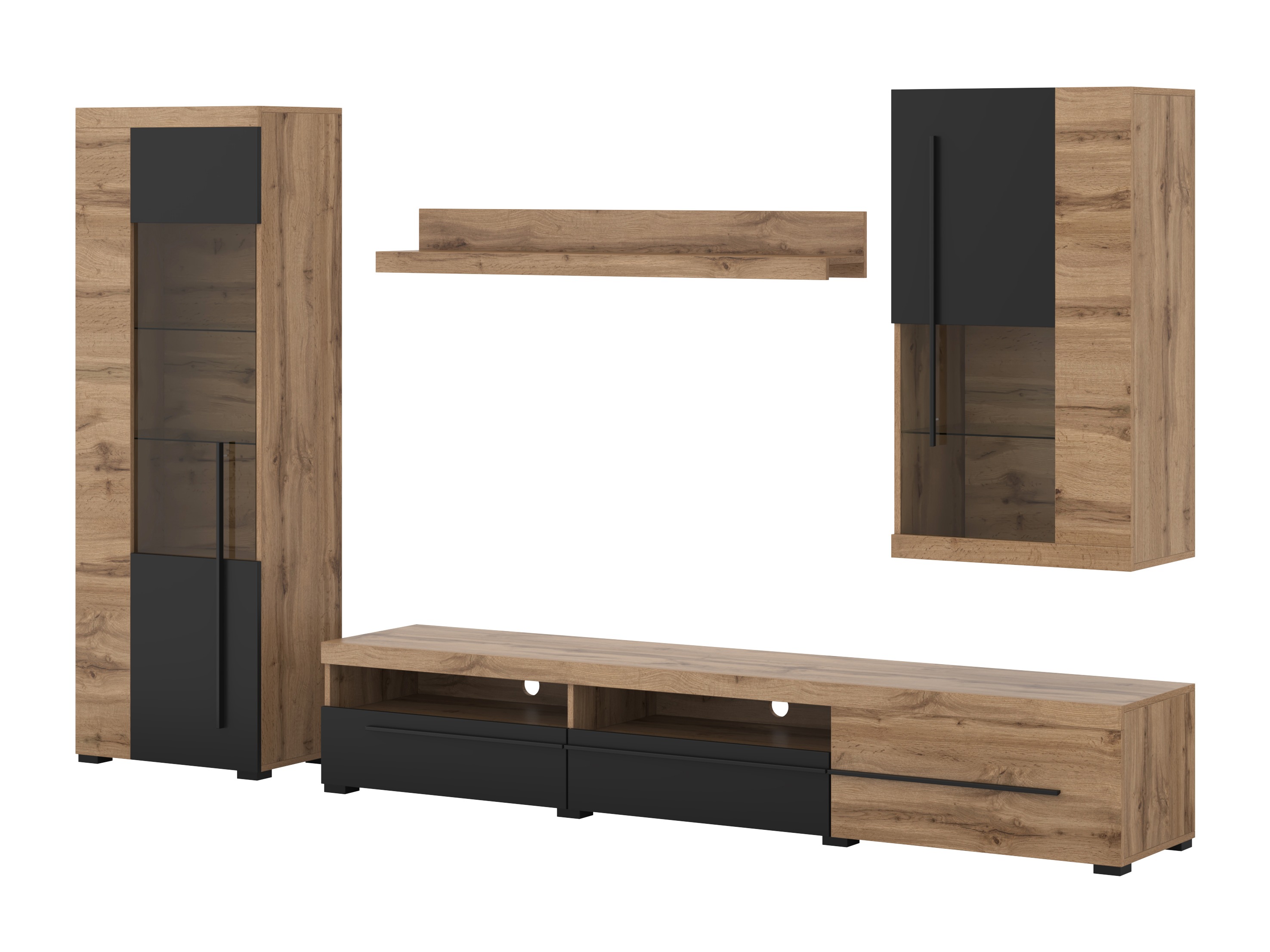 Set za dnevnu sobu Sorciro 105 (Crno + Вотан храст)