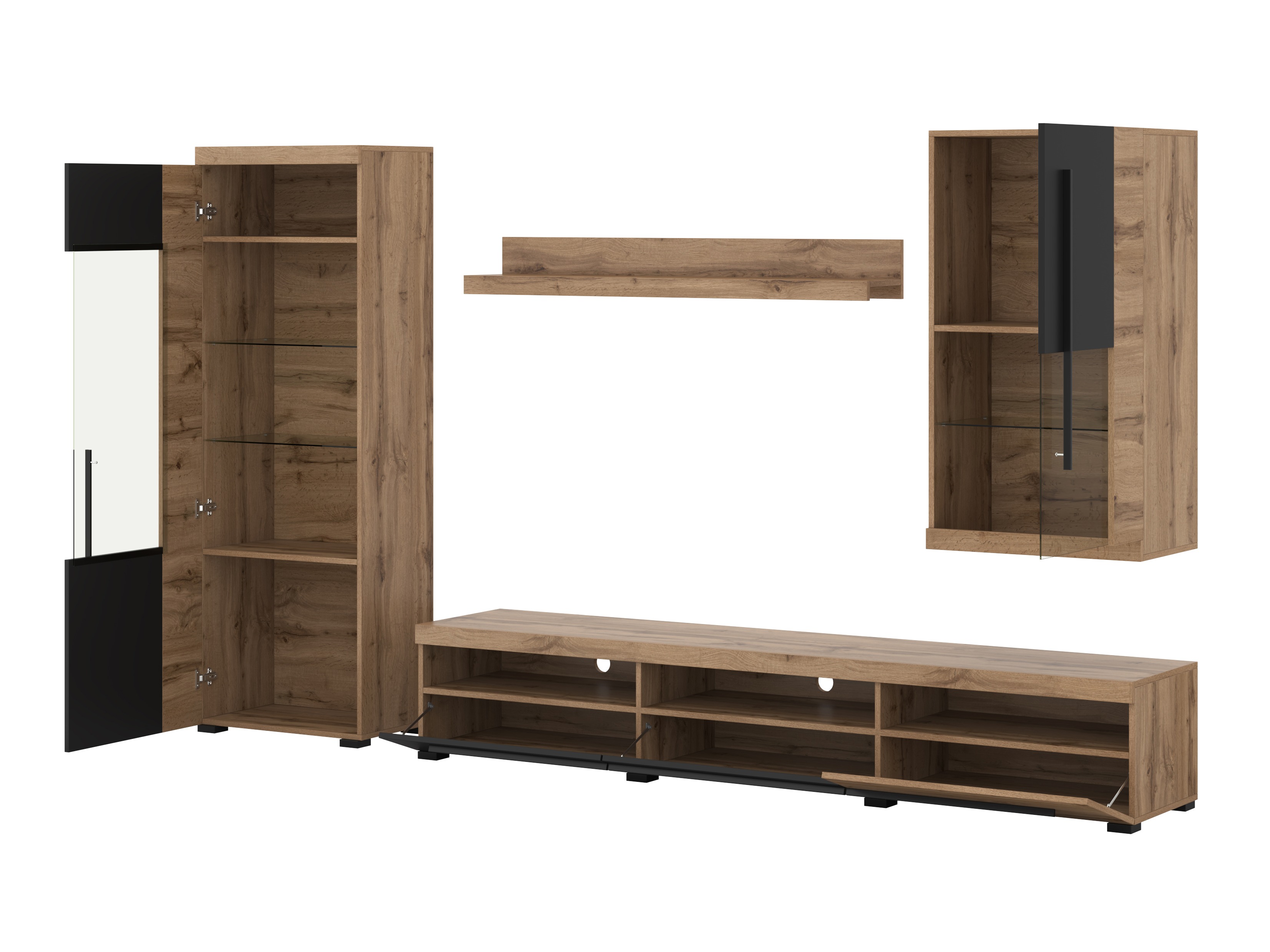 Set za dnevnu sobu Sorciro 105 (Crno + Вотан храст)