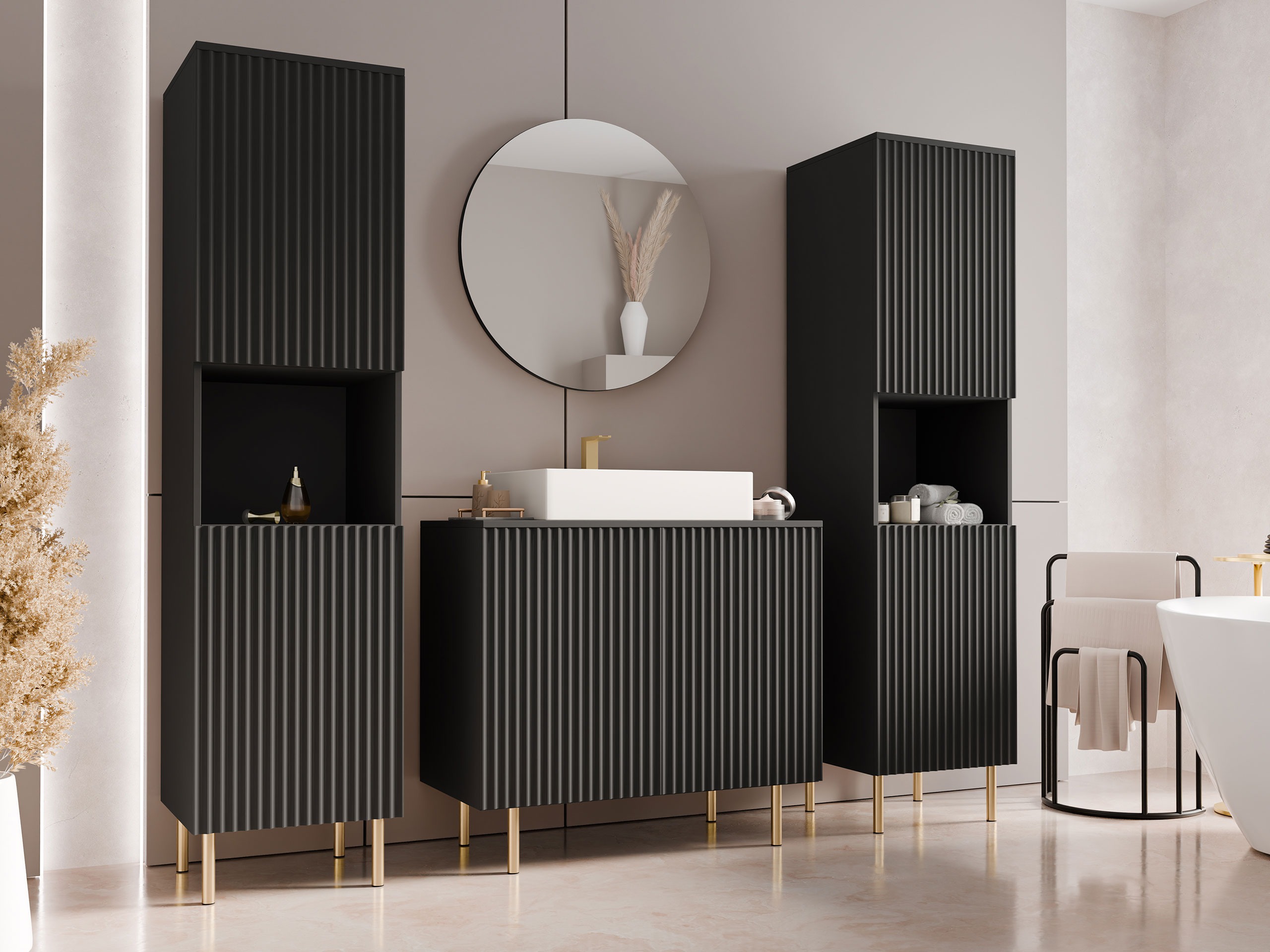 Set za kupatilo Decus VI (Crno)
