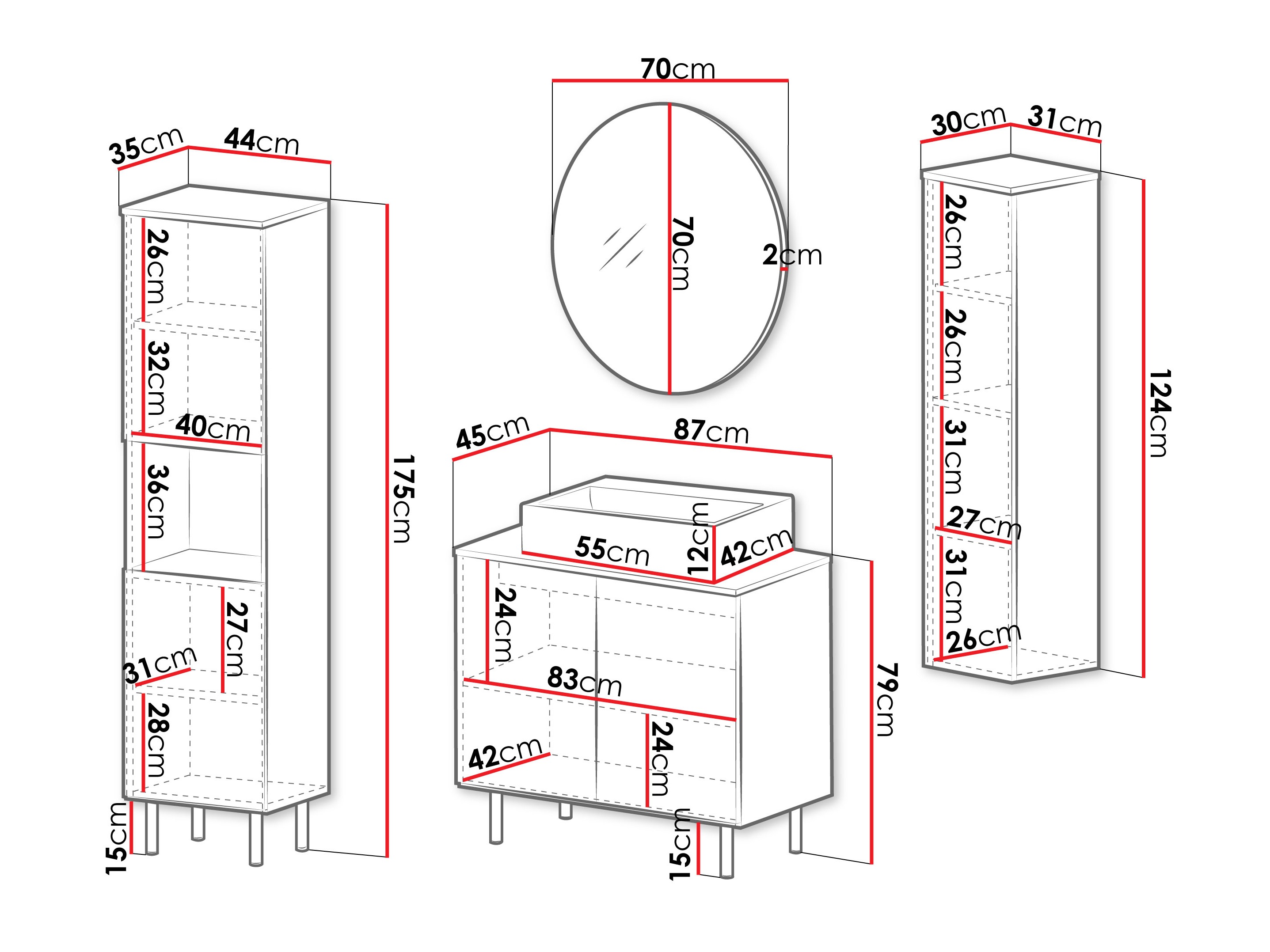 Set za kupatilo Virdomi 113 (Crno)