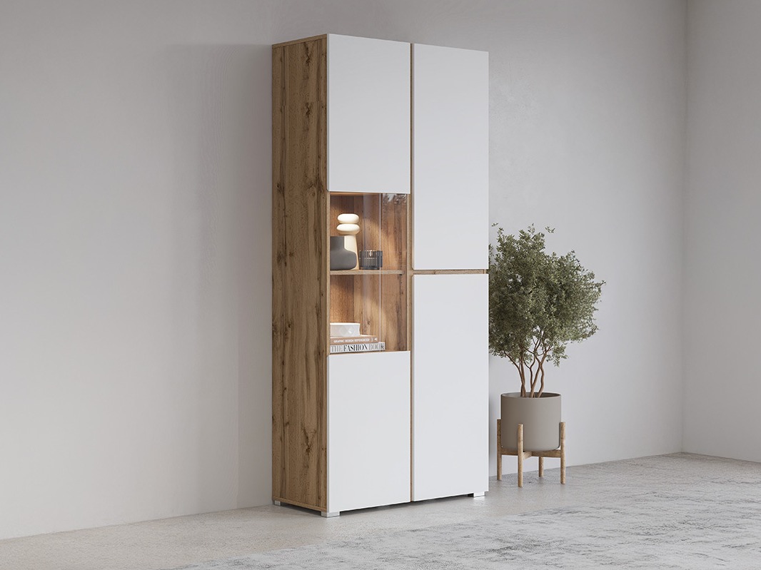 Polica Alfere 110 (Вотан храст + Belo)