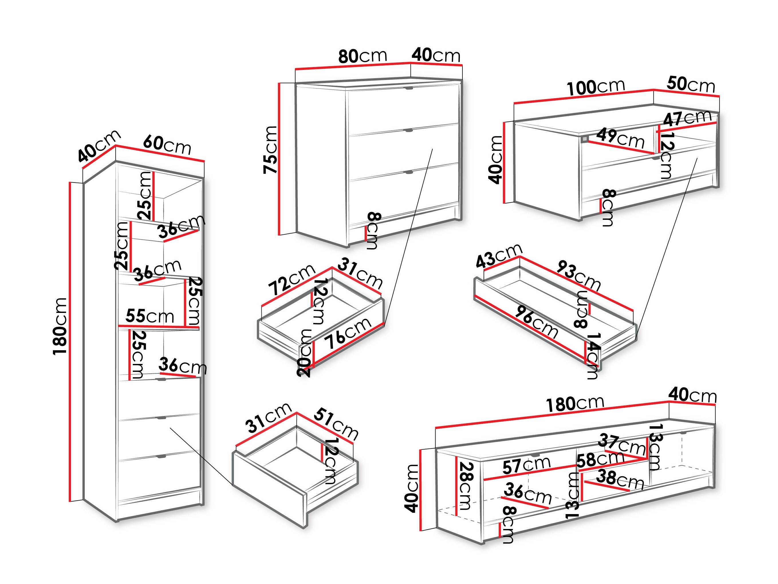 Set za dnevnu sobu Comfivo Papilio VII (Belo)