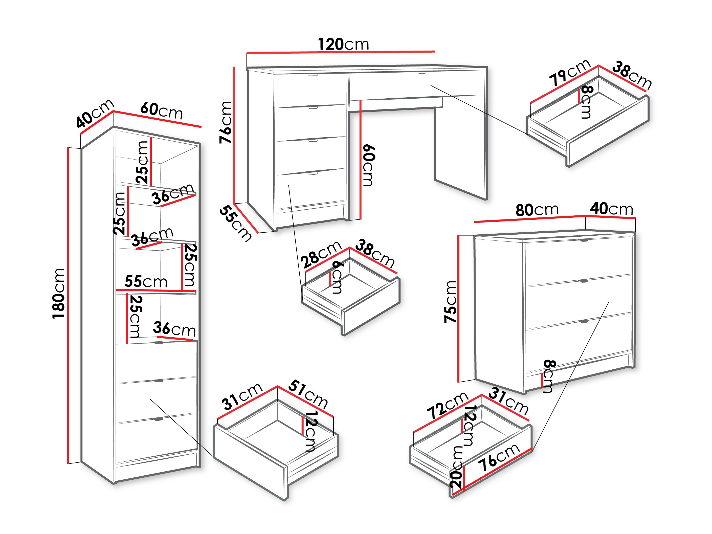 Set za kućnu kancelariju Comfivo Larmire 120 (Bež)