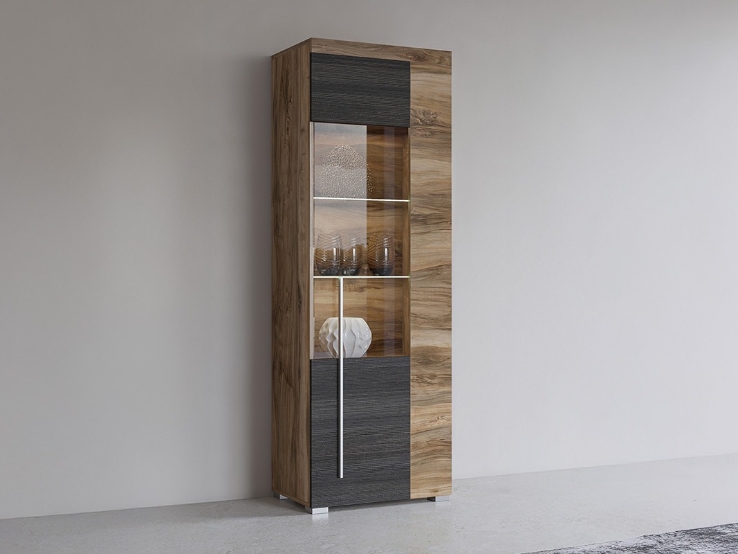 Polica Sorciro 104 (Orah + Tamni hrast)