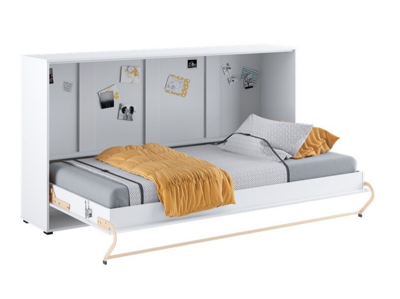 Zidni krevet Concept Pro Lenart IV (Belo + Sjajno belo)