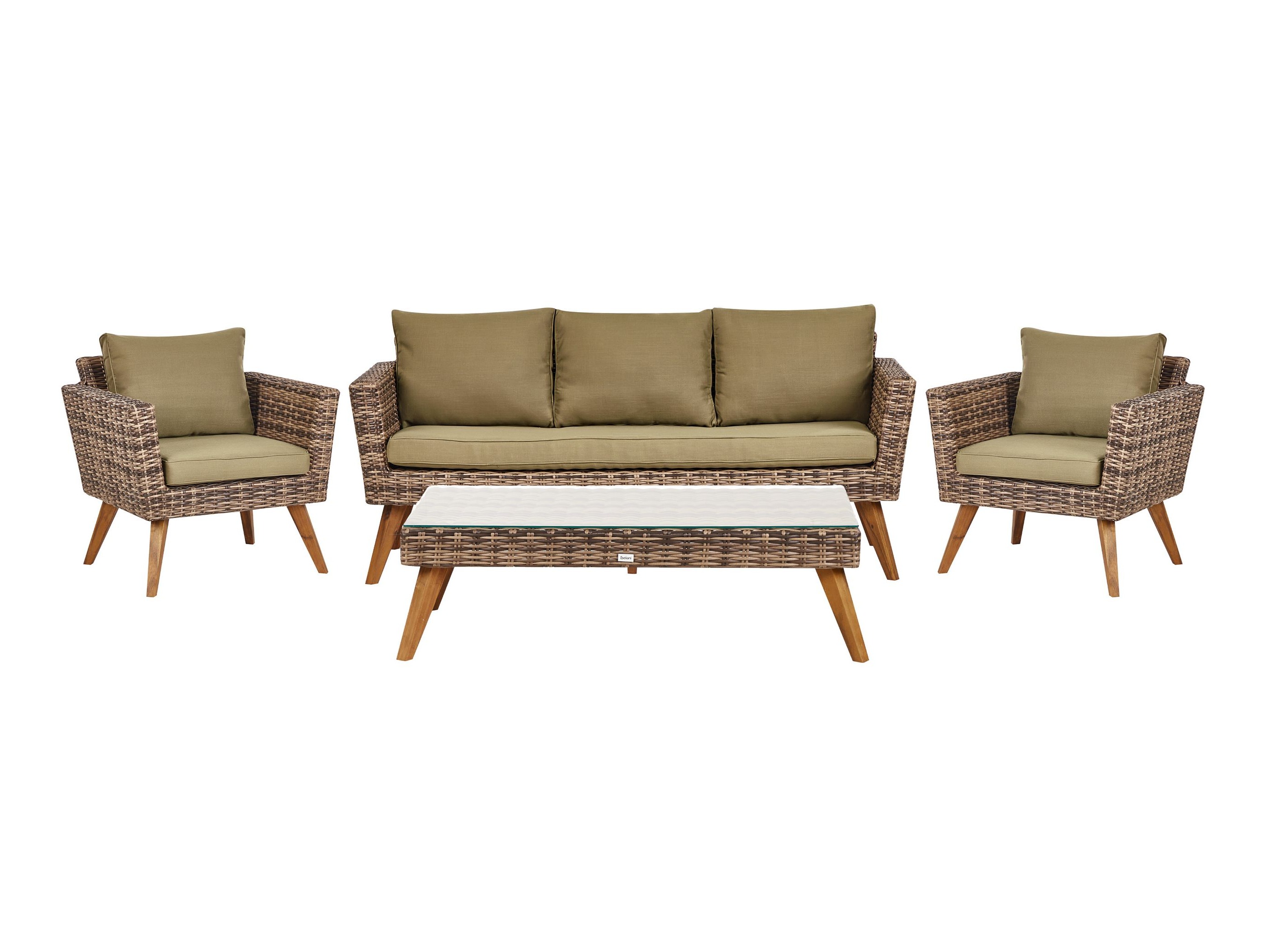 Set baštenskog nameštaja Berwyn 2712 (Smeđa + Svetlo maslinasta tree)
