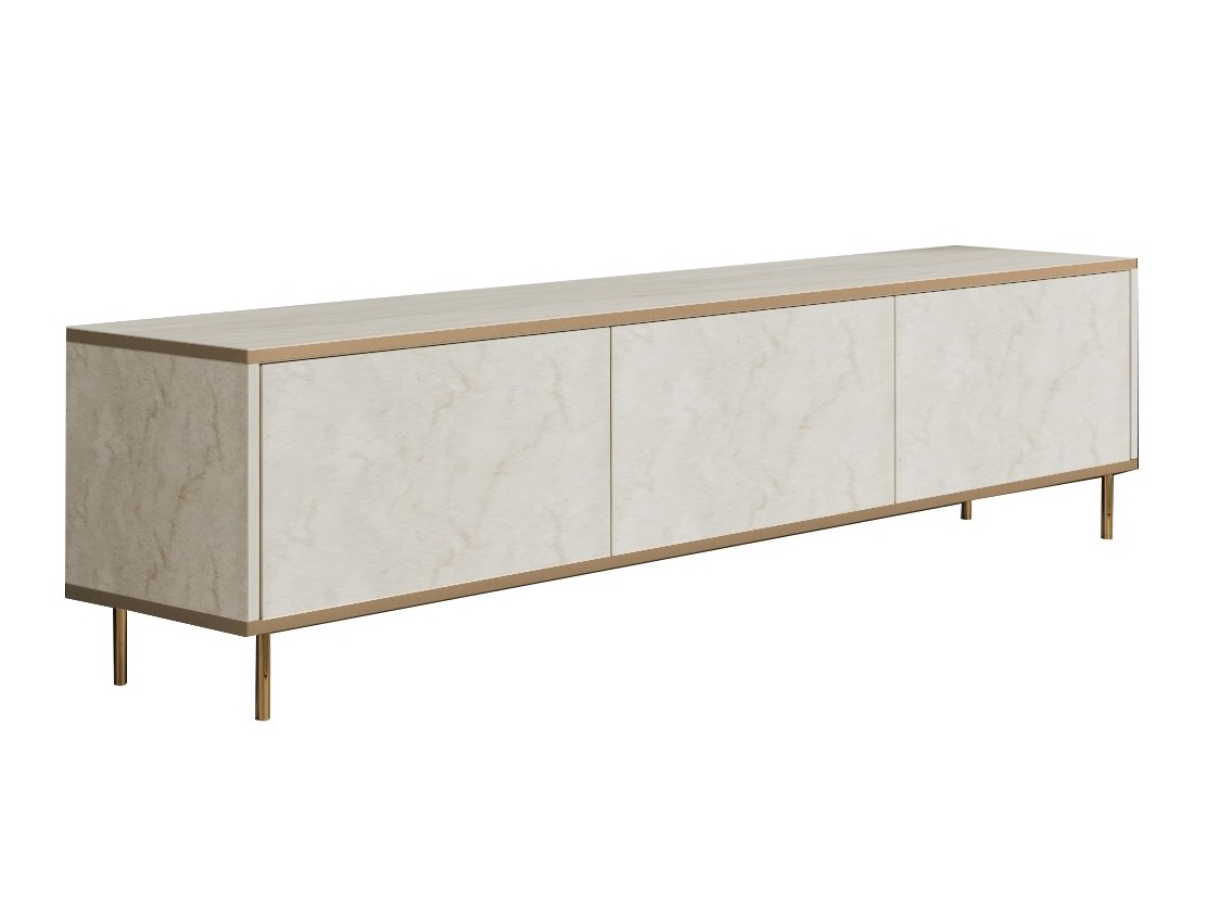TV komoda Kailua 2573 (Svetlo Travertine + Zlatna)