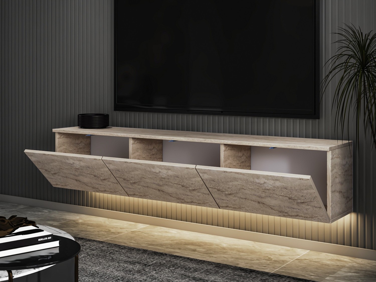 TV komoda Kailua 408 (Svetli travertin)