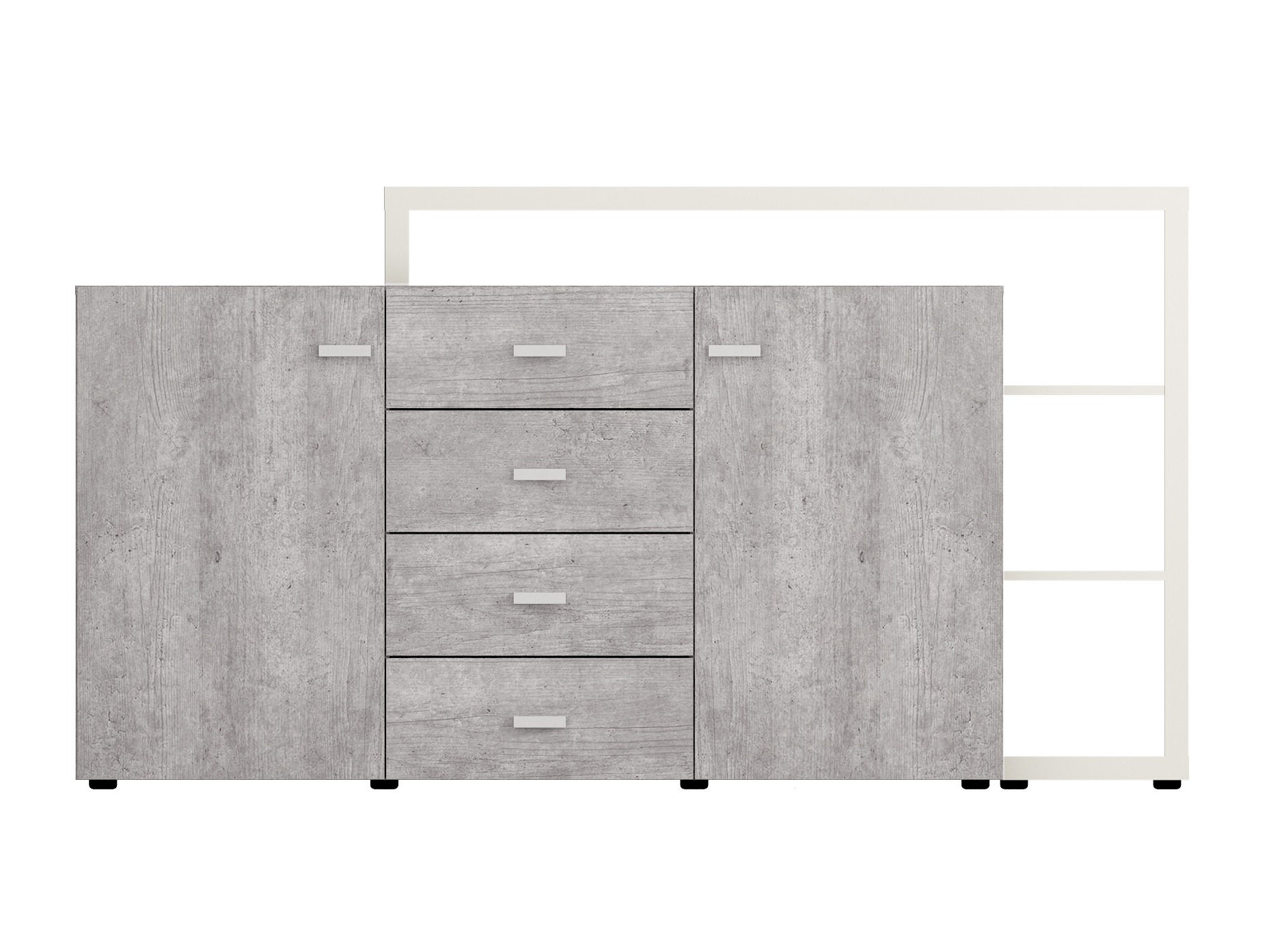 Komoda Lutiva 106 (Belo + Beton)