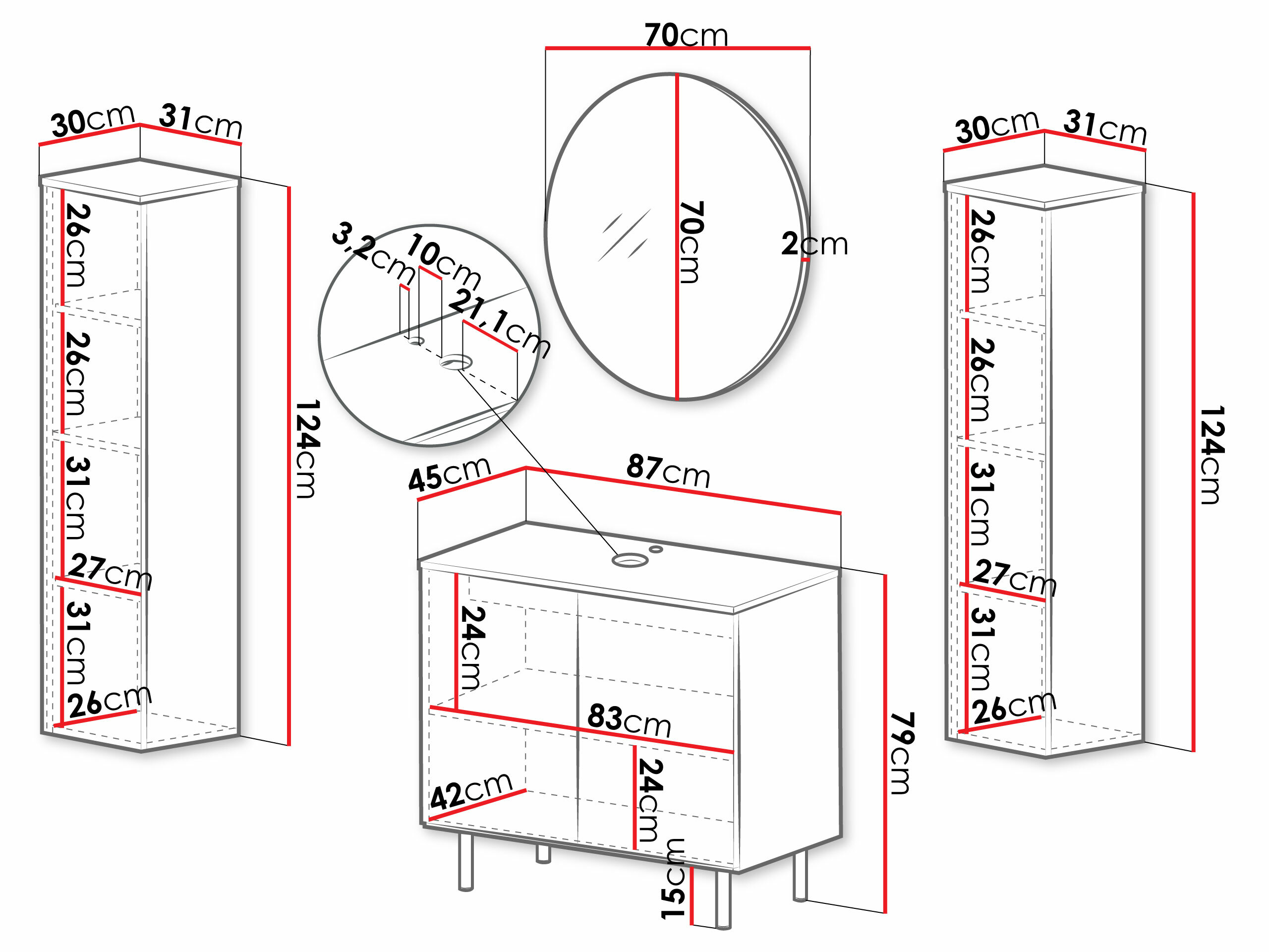 Set za kupatilo Virdomi 112 (Crno)