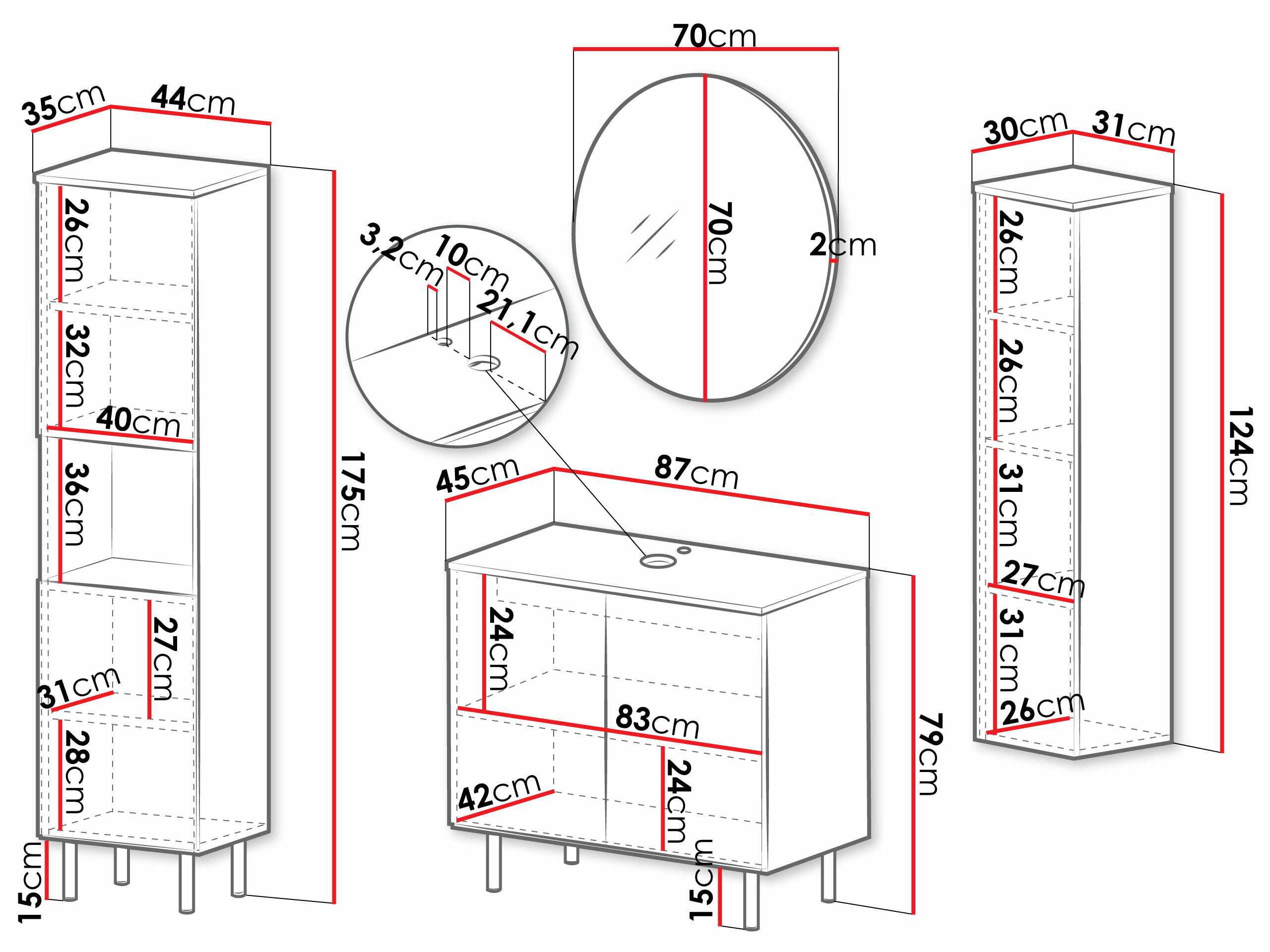 Set za kupatilo Virdomi 113 (Crno)