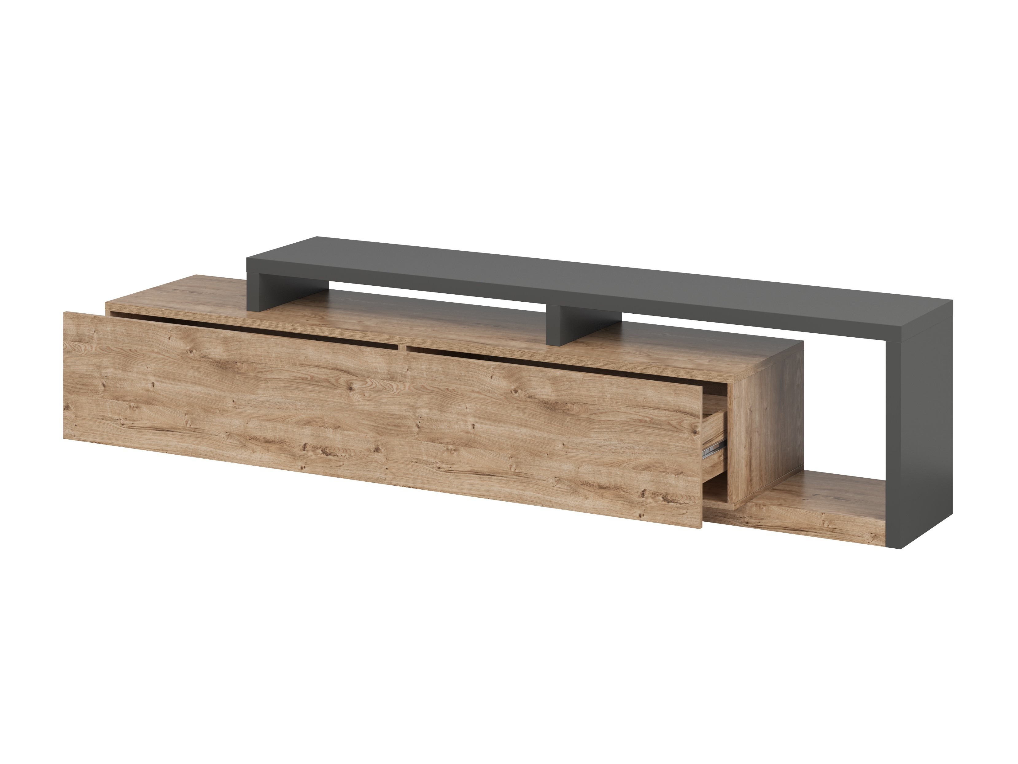TV komoda Lutiva 103 (Antracit + Ribbec hrast)