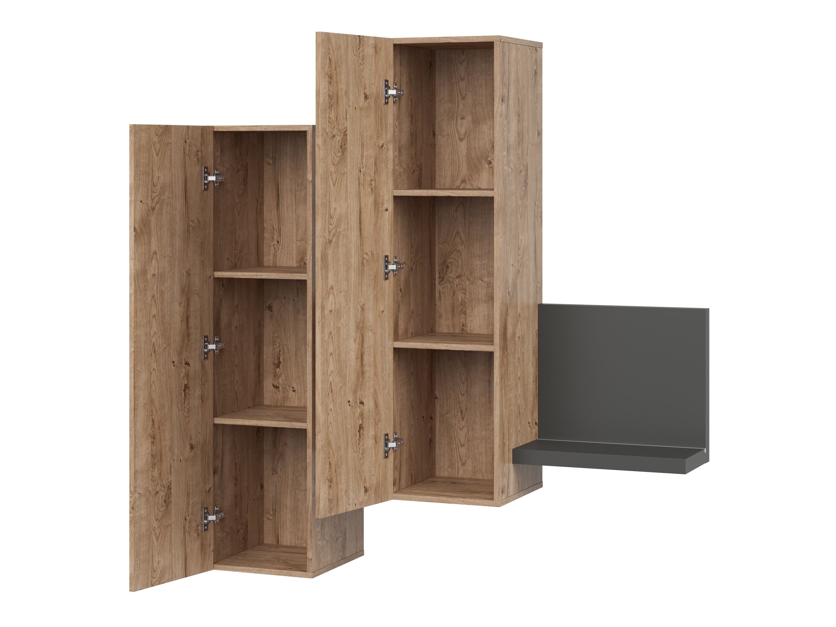 Zidni ormarić Lutiva 101 (Antracit + Ribbec hrast)