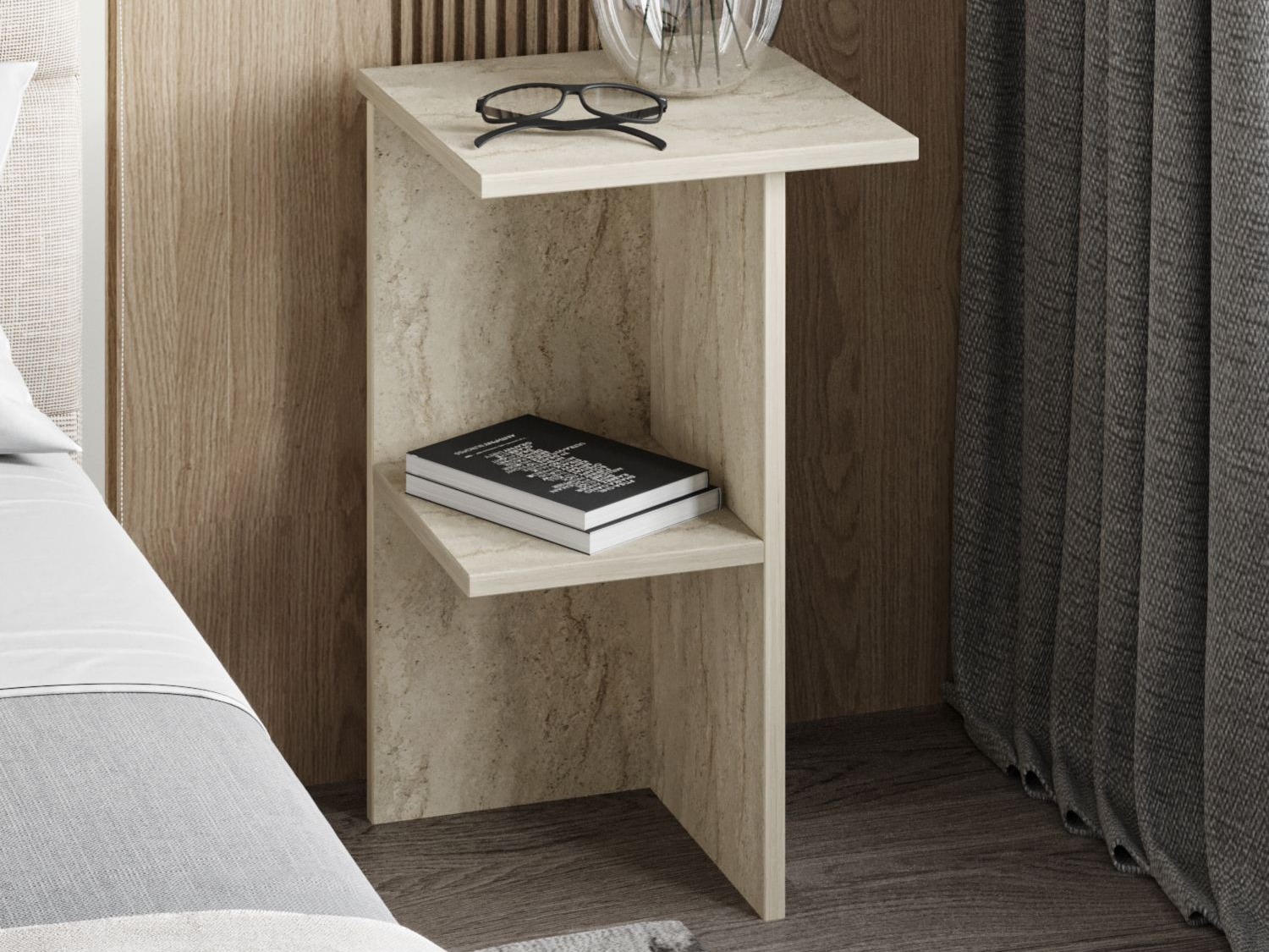 Noćni ormarić Kailua 2580 (Svetlo Travertine)