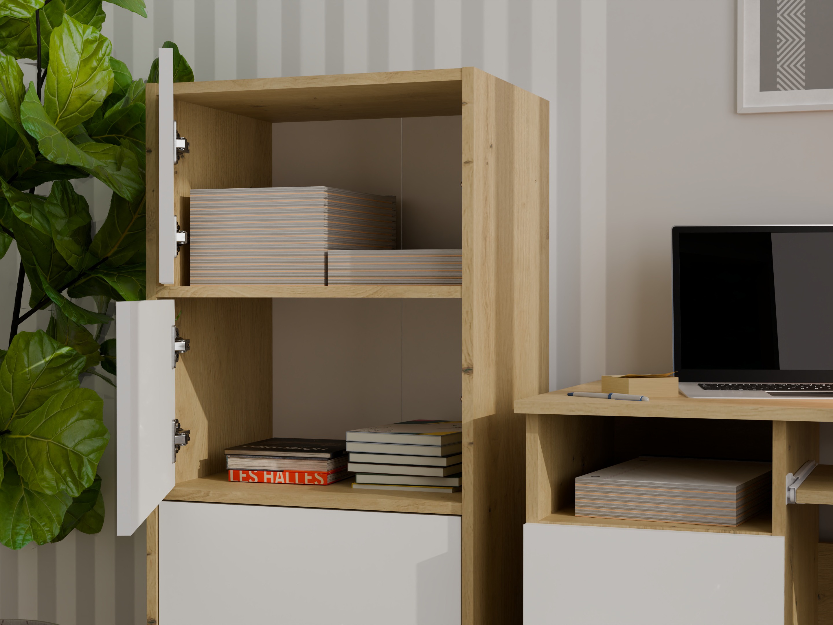 Ormarić Mandeville 298 (Belo + Artisan hrast)