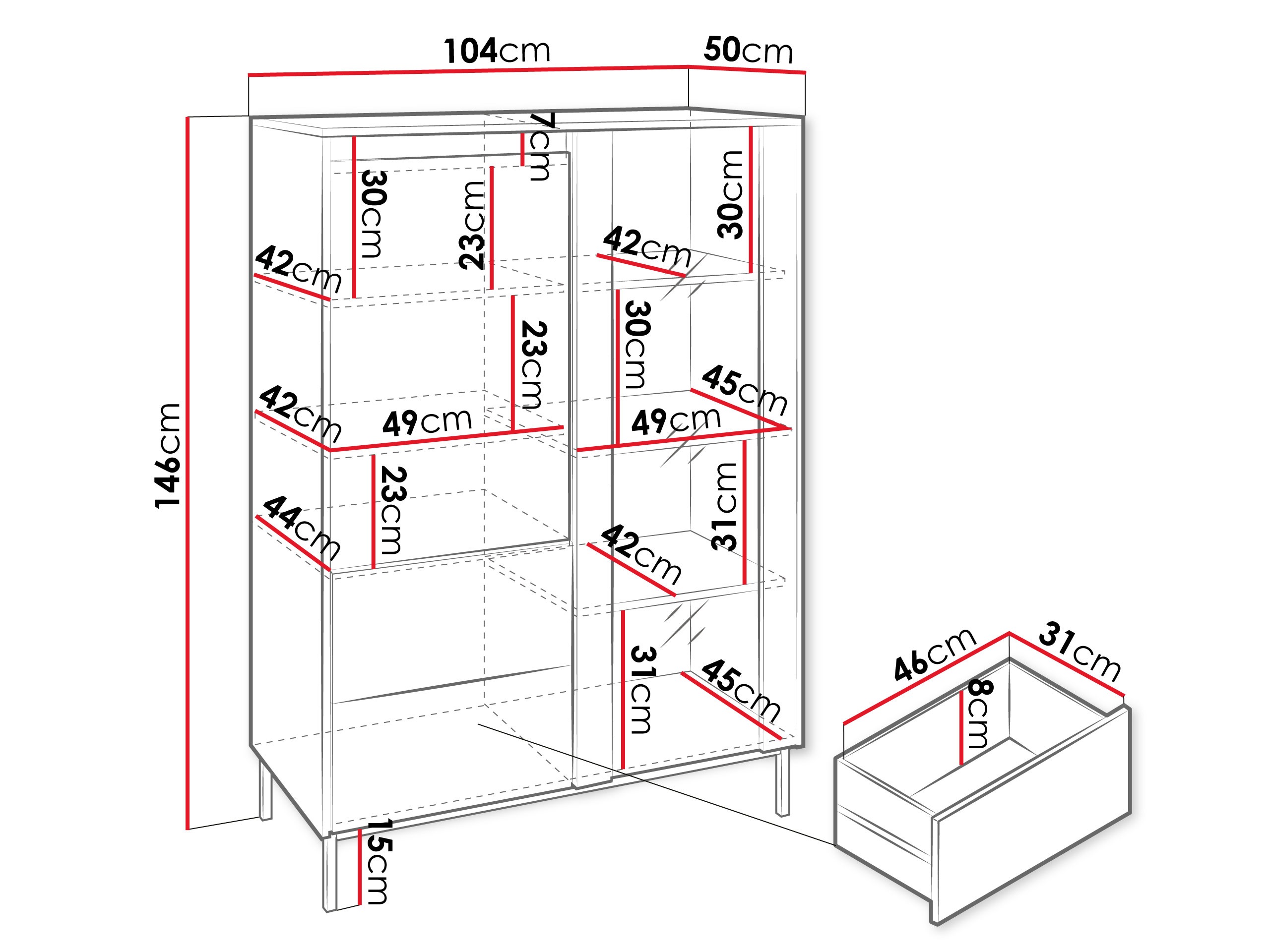 Polica Comfivo Delruva 108 (Crno)