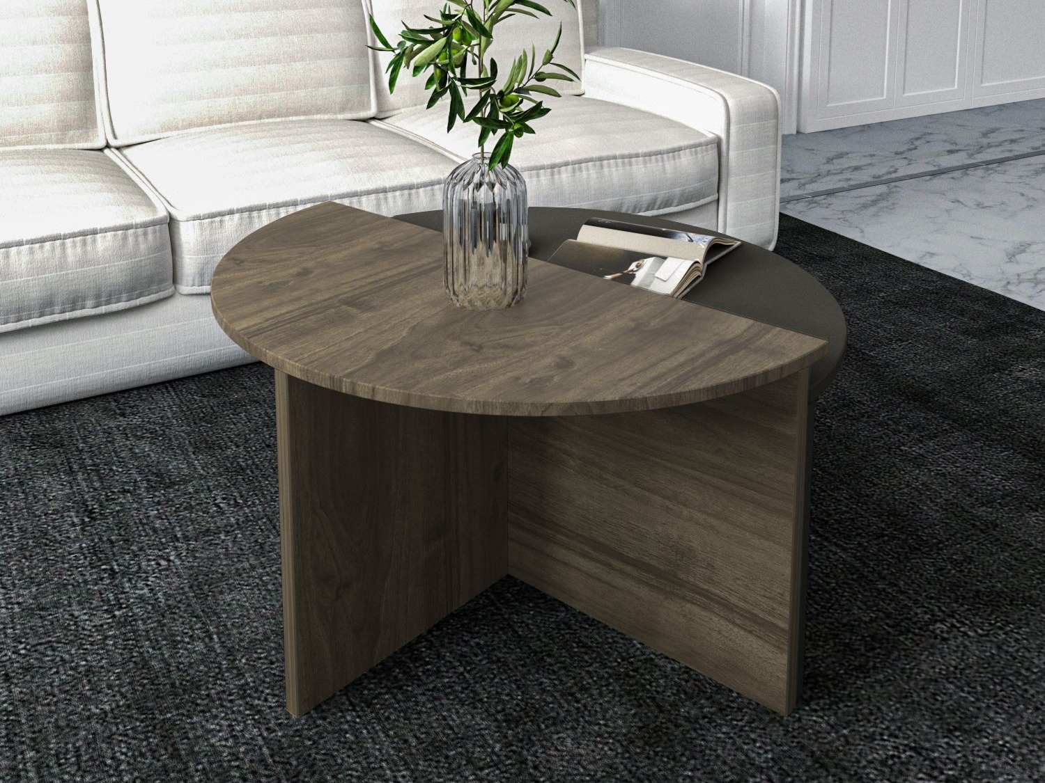 Set stočića za kafu Kailua 2581 (Antracit + Orah)