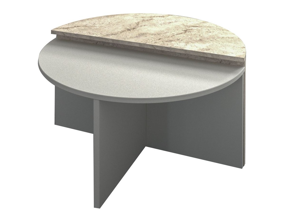 Set stočića za kafu Kailua 2581 (Sivo + Svetlo Travertine)